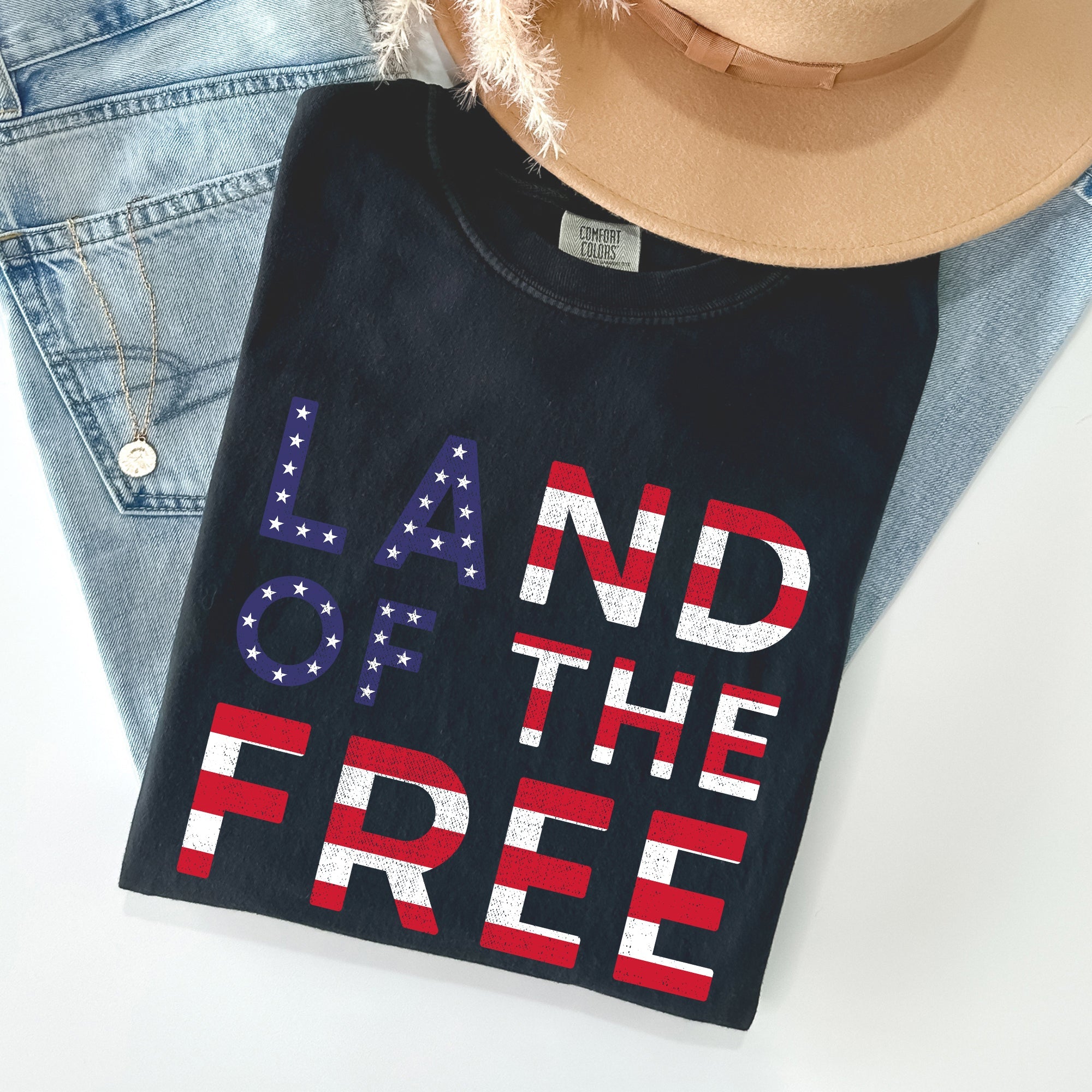 Land Of The Free Patriotic 4th Of July American Pride Edition Comfort Colors Tee