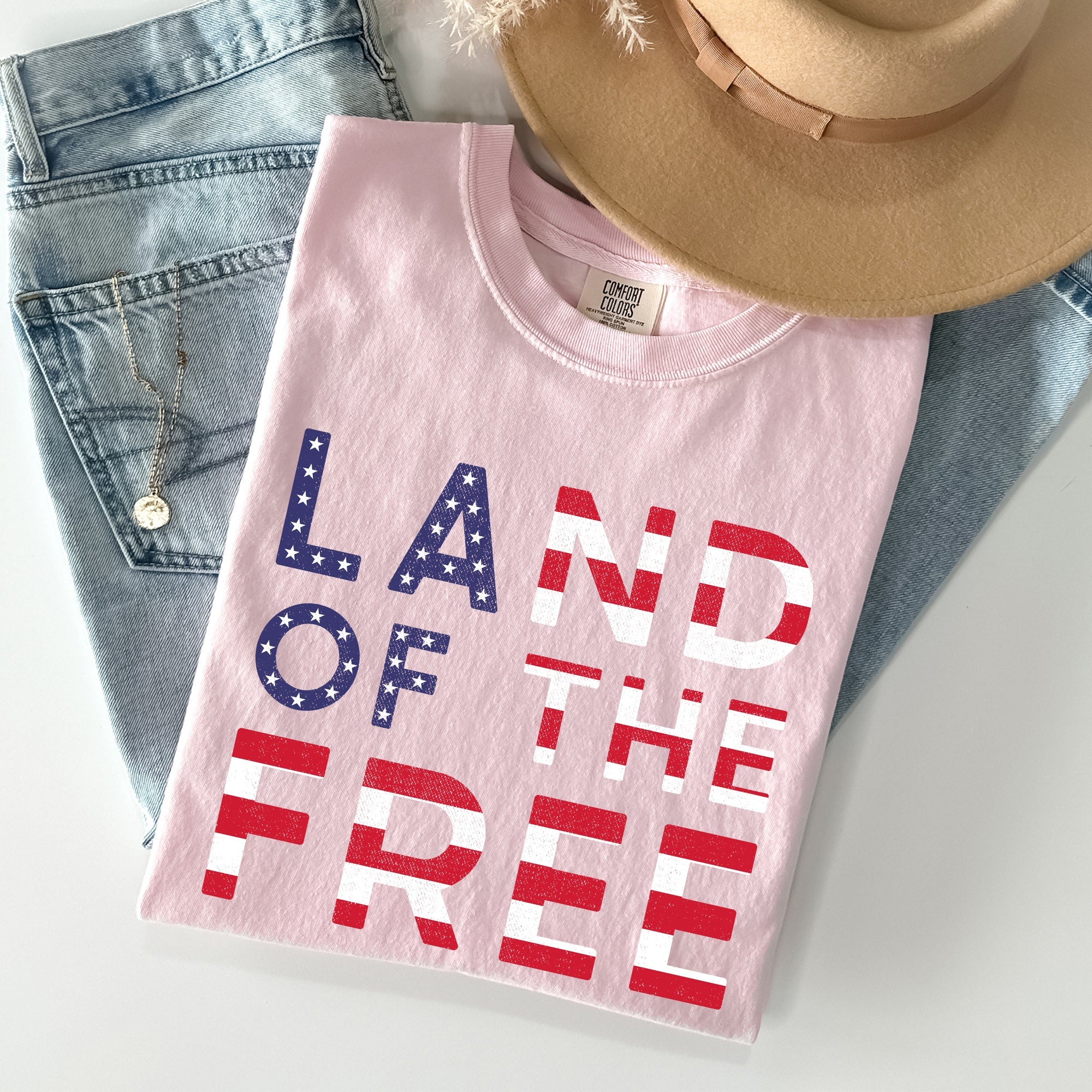 Land Of The Free Patriotic 4th Of July American Pride Edition Comfort Colors Tee