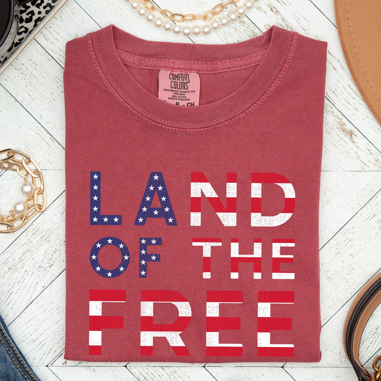 Land Of The Free Patriotic 4th Of July American Pride Edition Comfort Colors Tee
