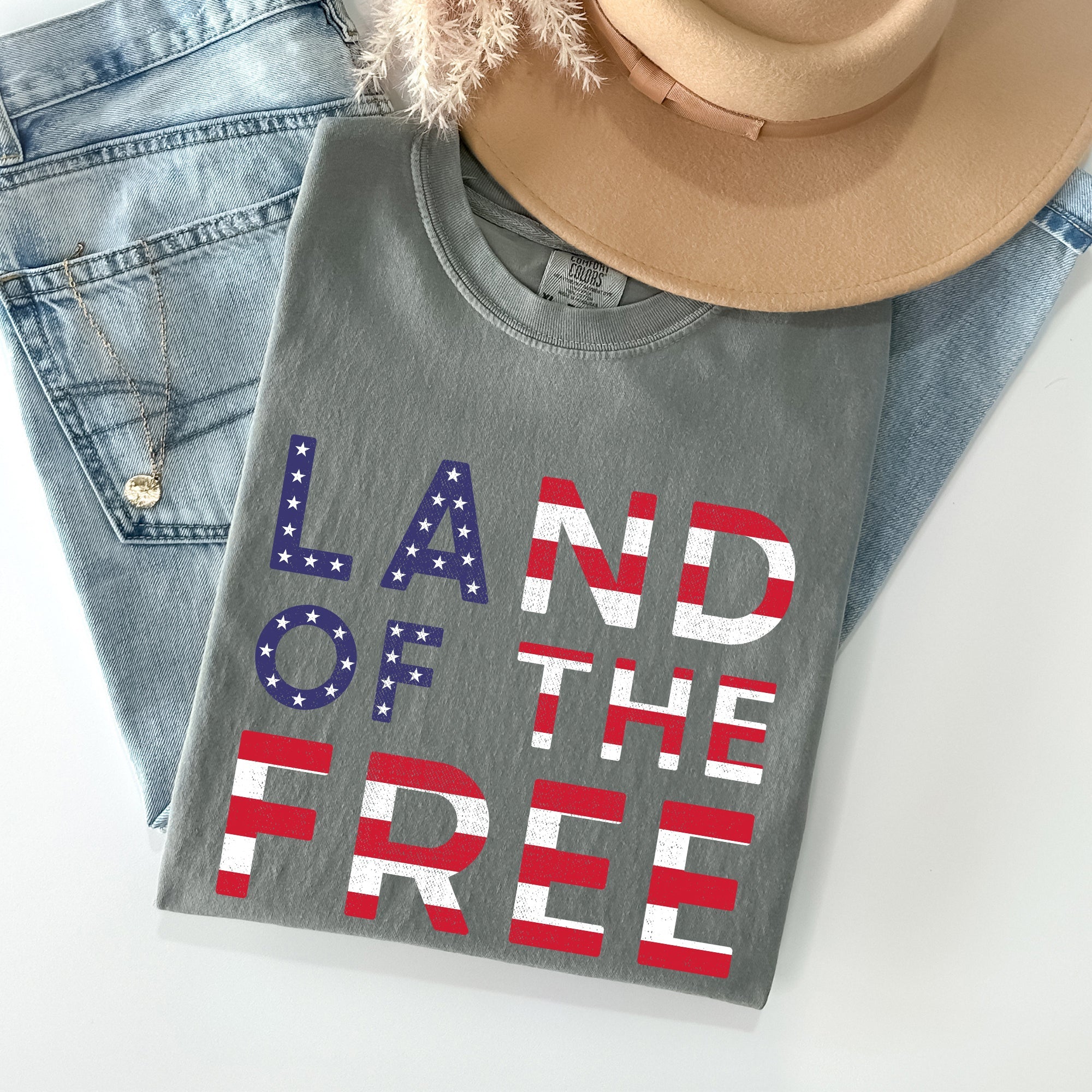 Land Of The Free Patriotic 4th Of July American Pride Edition Comfort Colors Tee