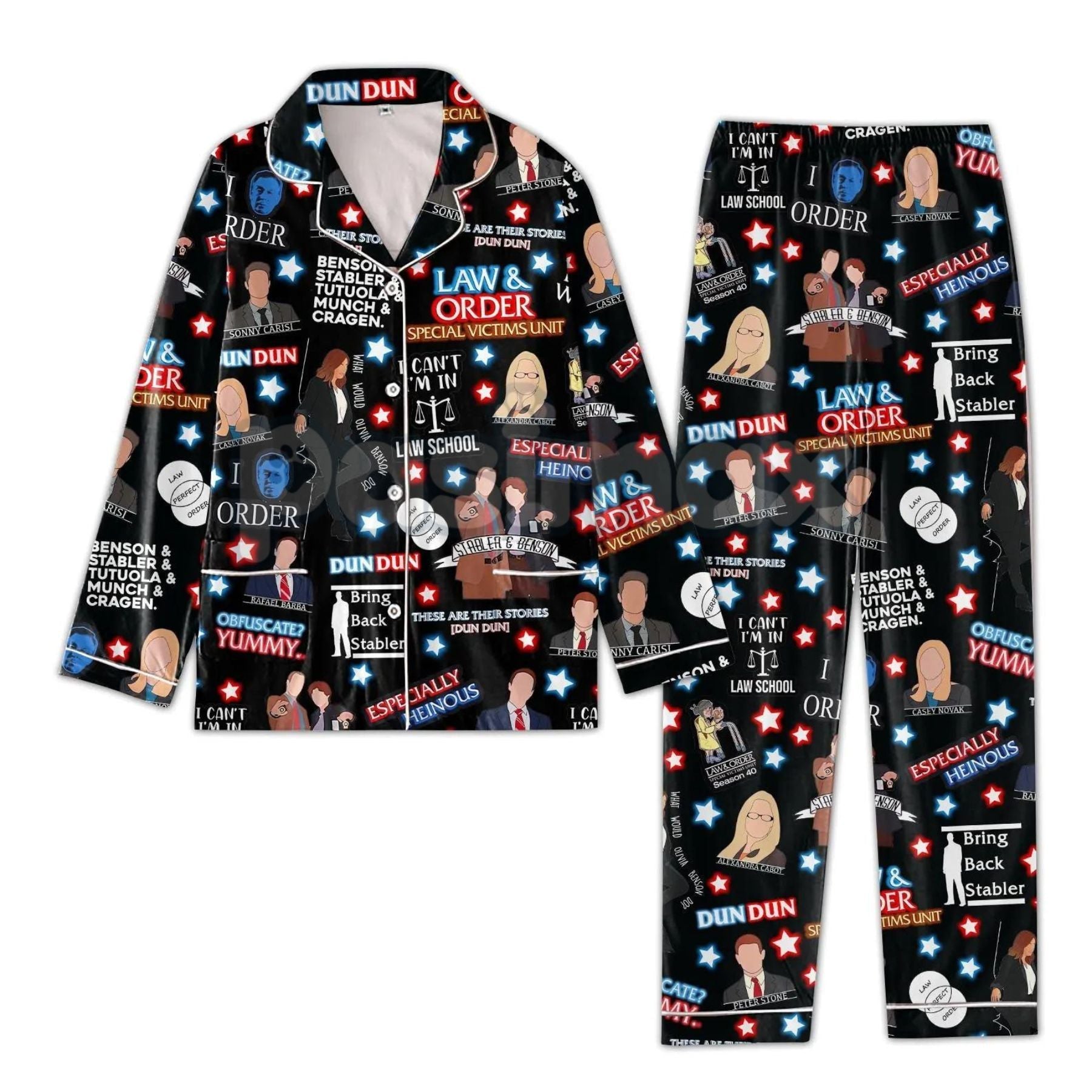 Law & Order Pajamas Set - Movie Christmas Sleepwear for Women, Comfortable Loungewear, Holiday Gift