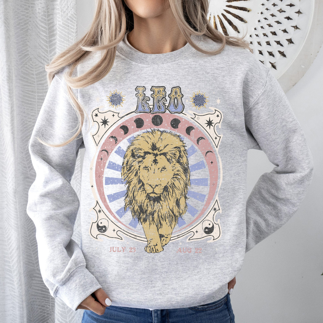 Leo Zodiac Astrology Horoscope Celestial Sign Design Edition Premium Cozy Sweatshirt