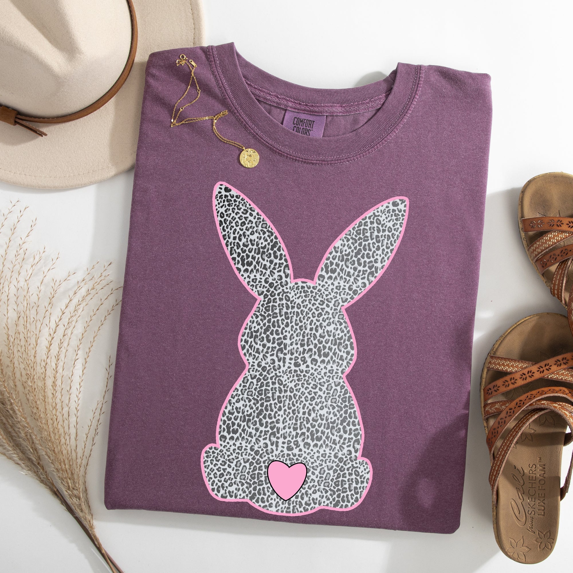 Leopard Print Bunny Easter Jesus Rabbit Holiday Celebration Edition Comfort Colors Tee