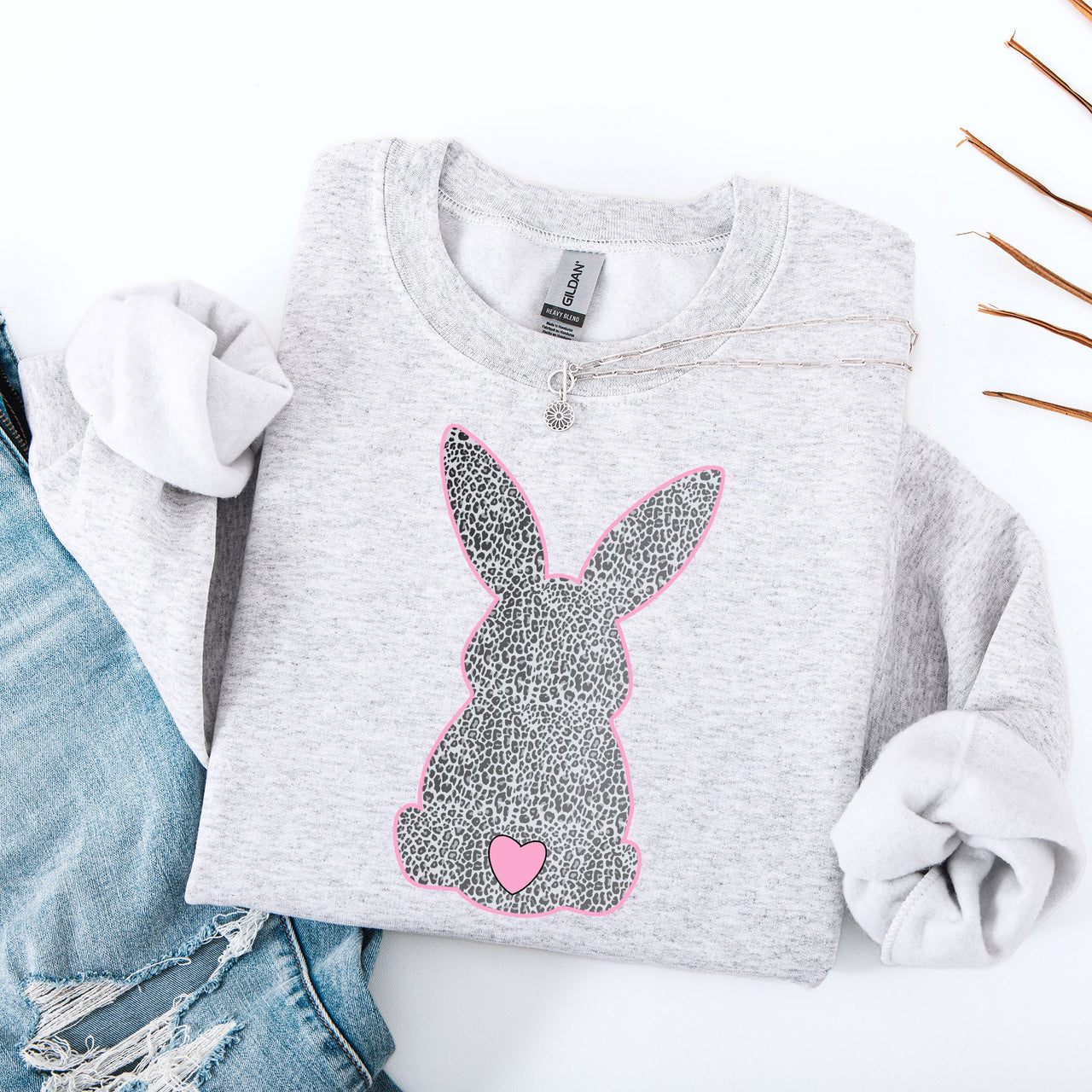 Leopard Print Bunny Easter Jesus Rabbit Holiday Celebration Limited Edition Sweatshirt