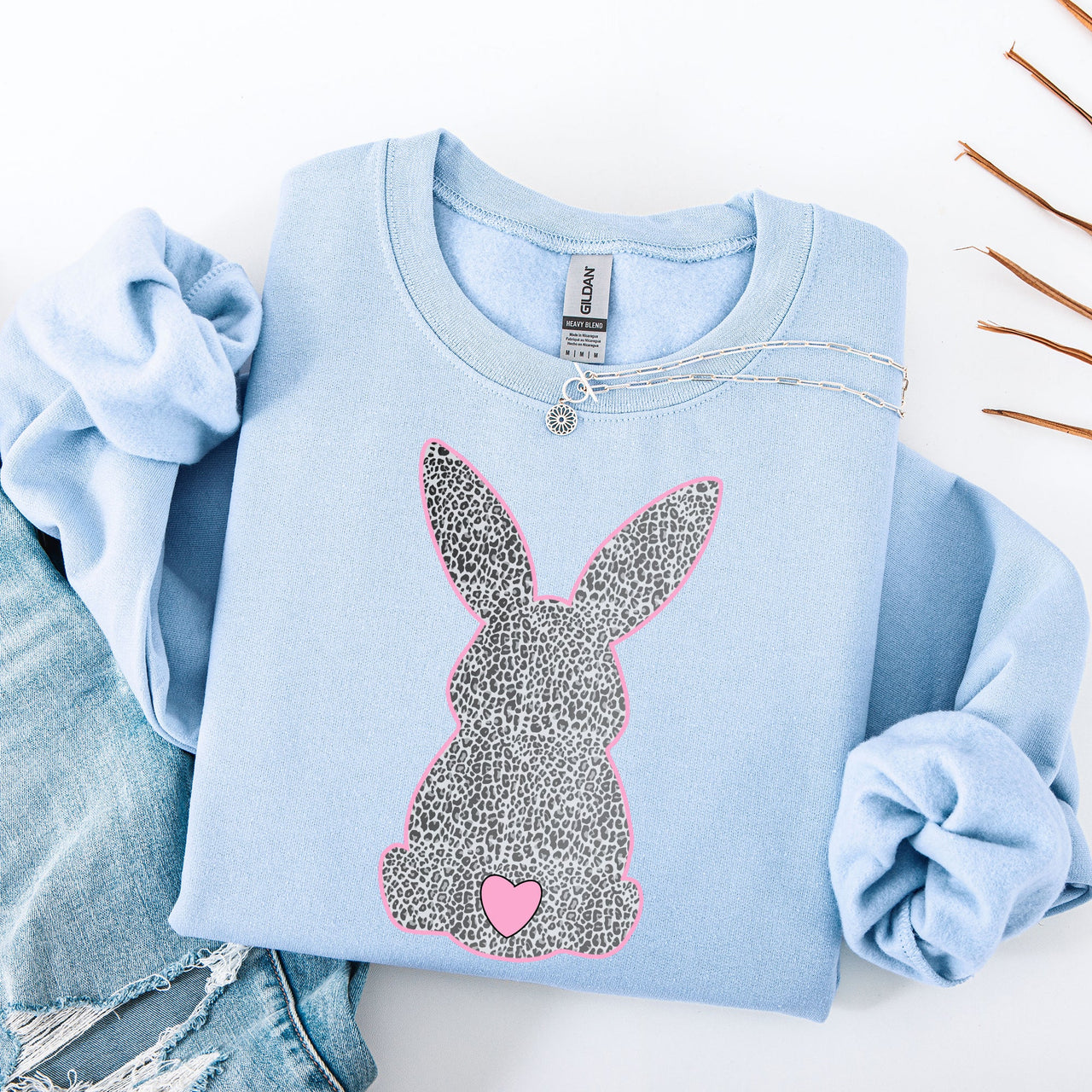Leopard Print Bunny Easter Jesus Rabbit Holiday Celebration Limited Edition Sweatshirt