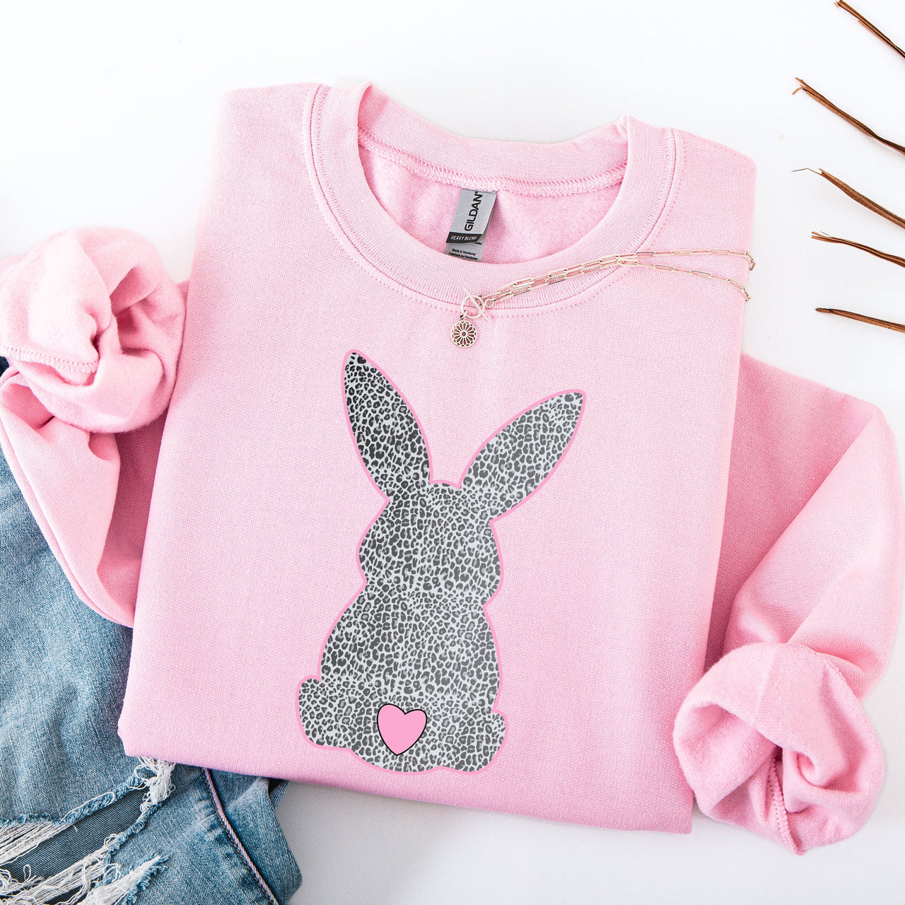 Leopard Print Bunny Easter Jesus Rabbit Holiday Celebration Limited Edition Sweatshirt