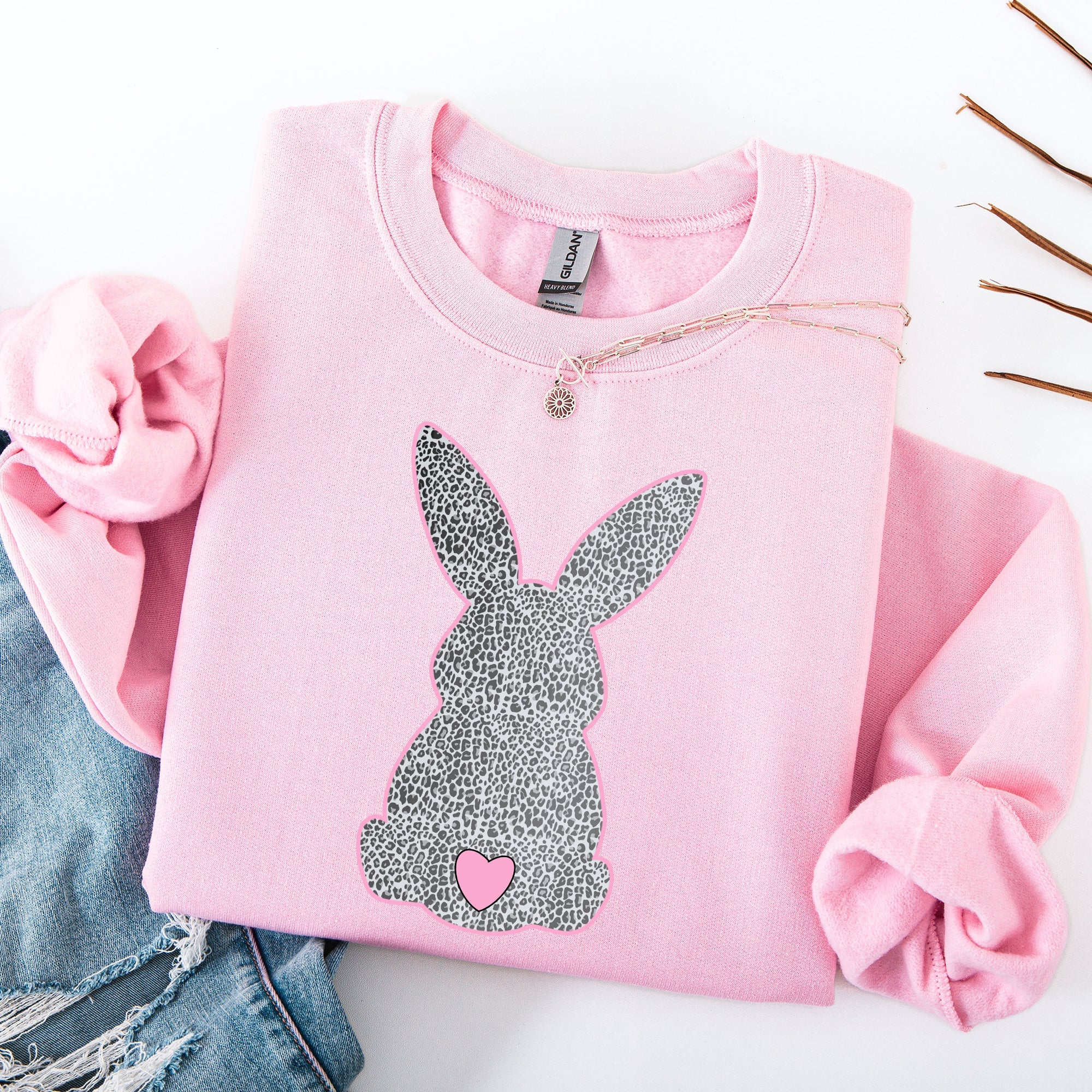 Leopard Print Bunny Easter Jesus Rabbit Holiday Celebration Limited Edition Sweatshirt
