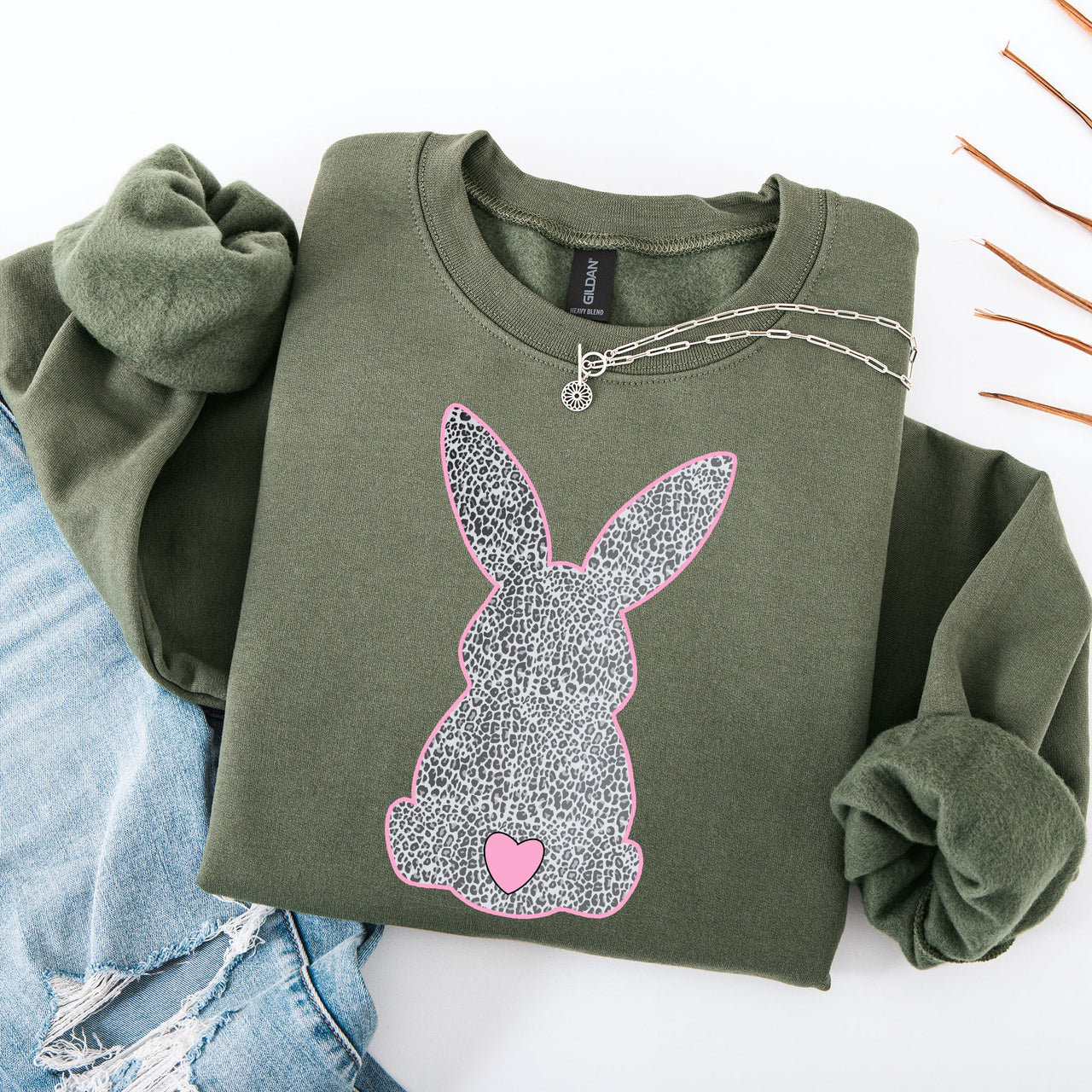 Leopard Print Bunny Easter Jesus Rabbit Holiday Celebration Limited Edition Sweatshirt