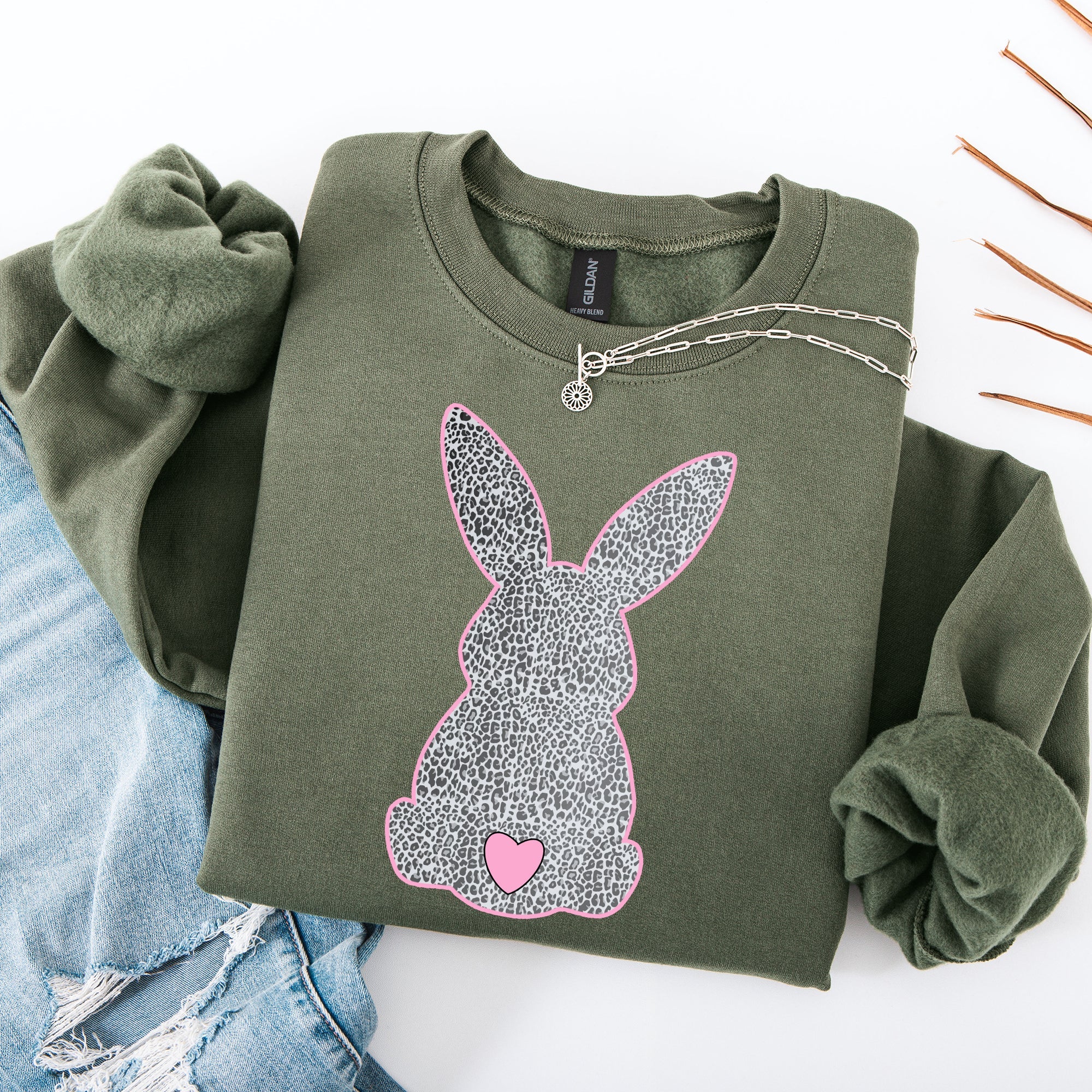 Leopard Print Bunny Easter Jesus Rabbit Holiday Celebration Limited Edition Sweatshirt