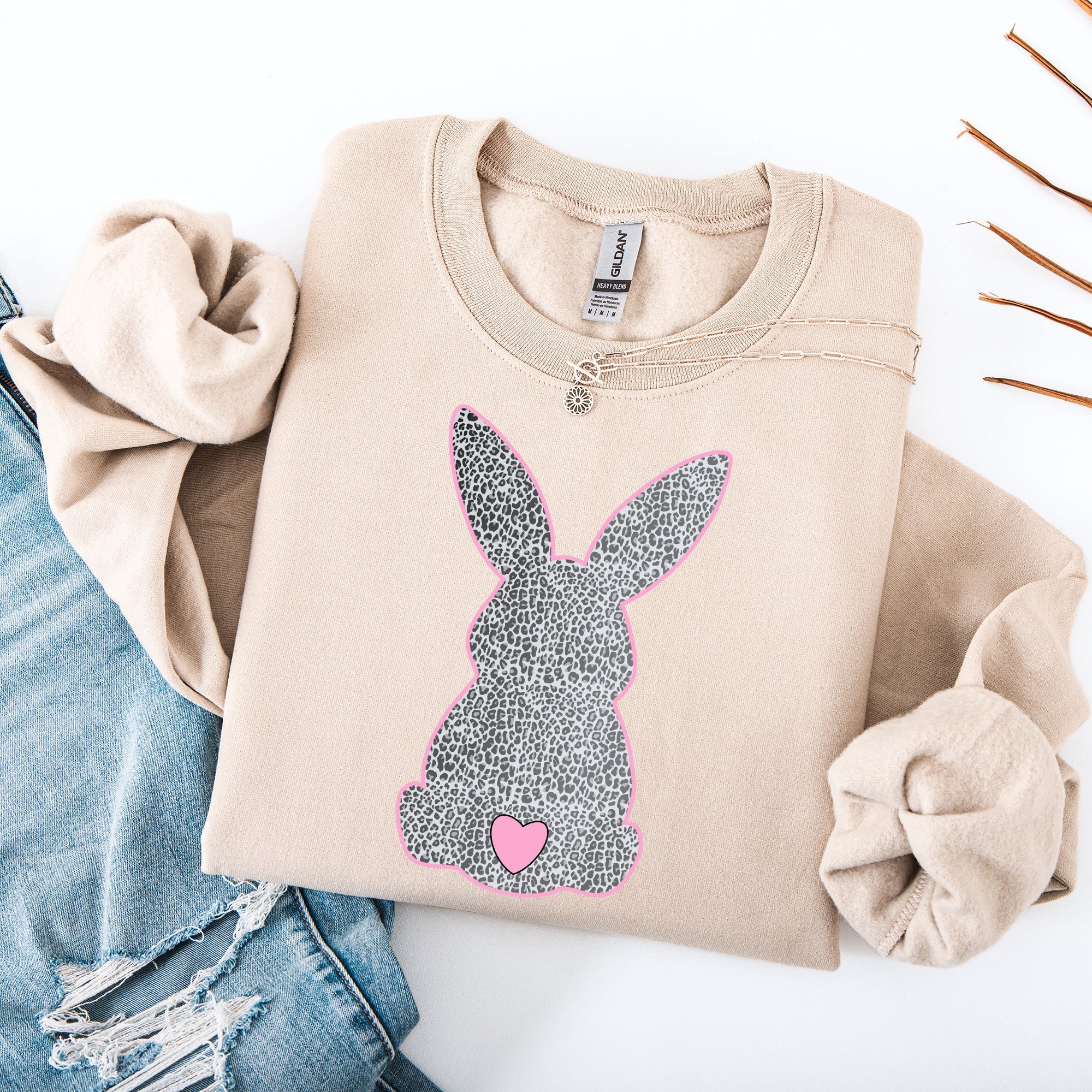 Leopard Print Bunny Easter Jesus Rabbit Holiday Celebration Limited Edition Sweatshirt