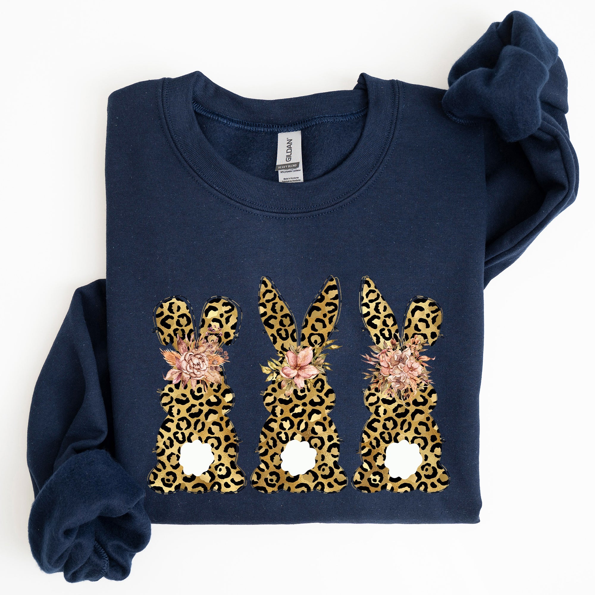 Leopard Print Easter Bunnies Easter Rabbit Whimsy Springtime Illustration Sweatshirt