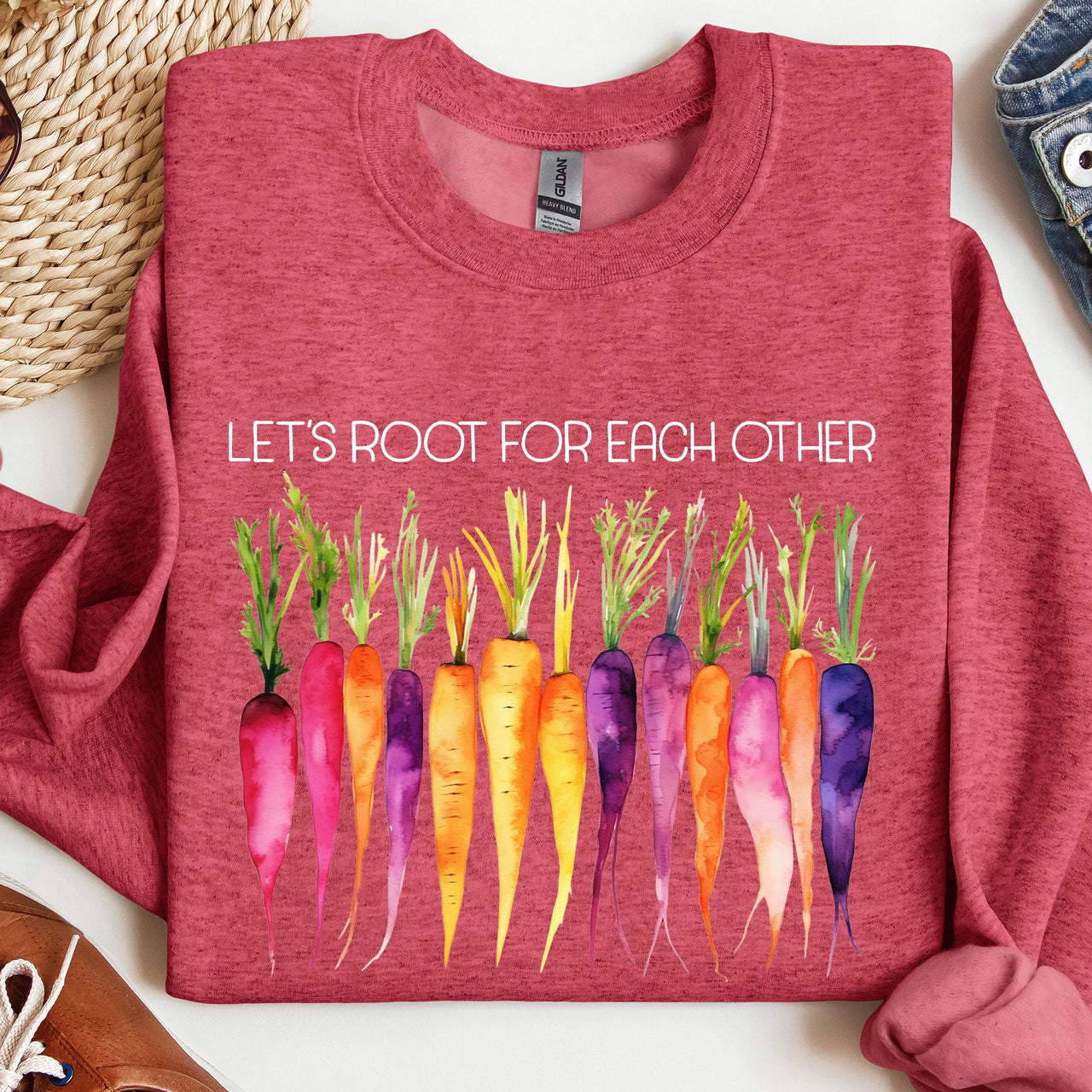 Let's Root For Each Other Gardening Positivity Plant Lovers Grow Good Vibes Together Sweatshirt