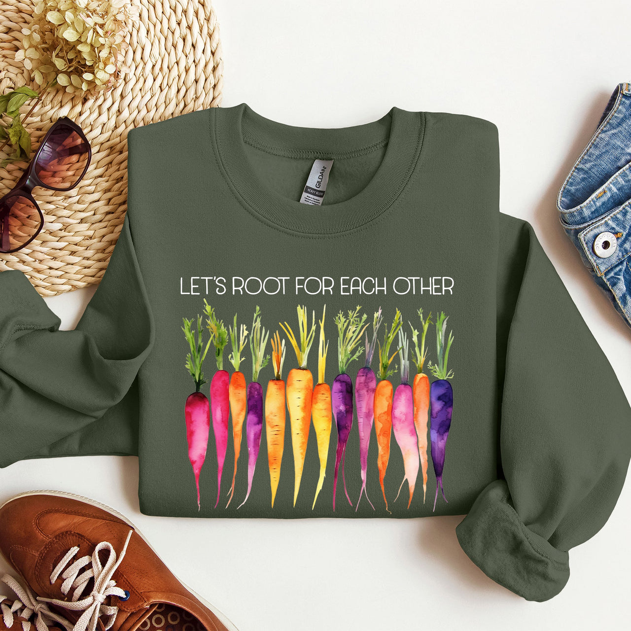 Let's Root For Each Other Gardening Positivity Plant Lovers Grow Good Vibes Together Sweatshirt