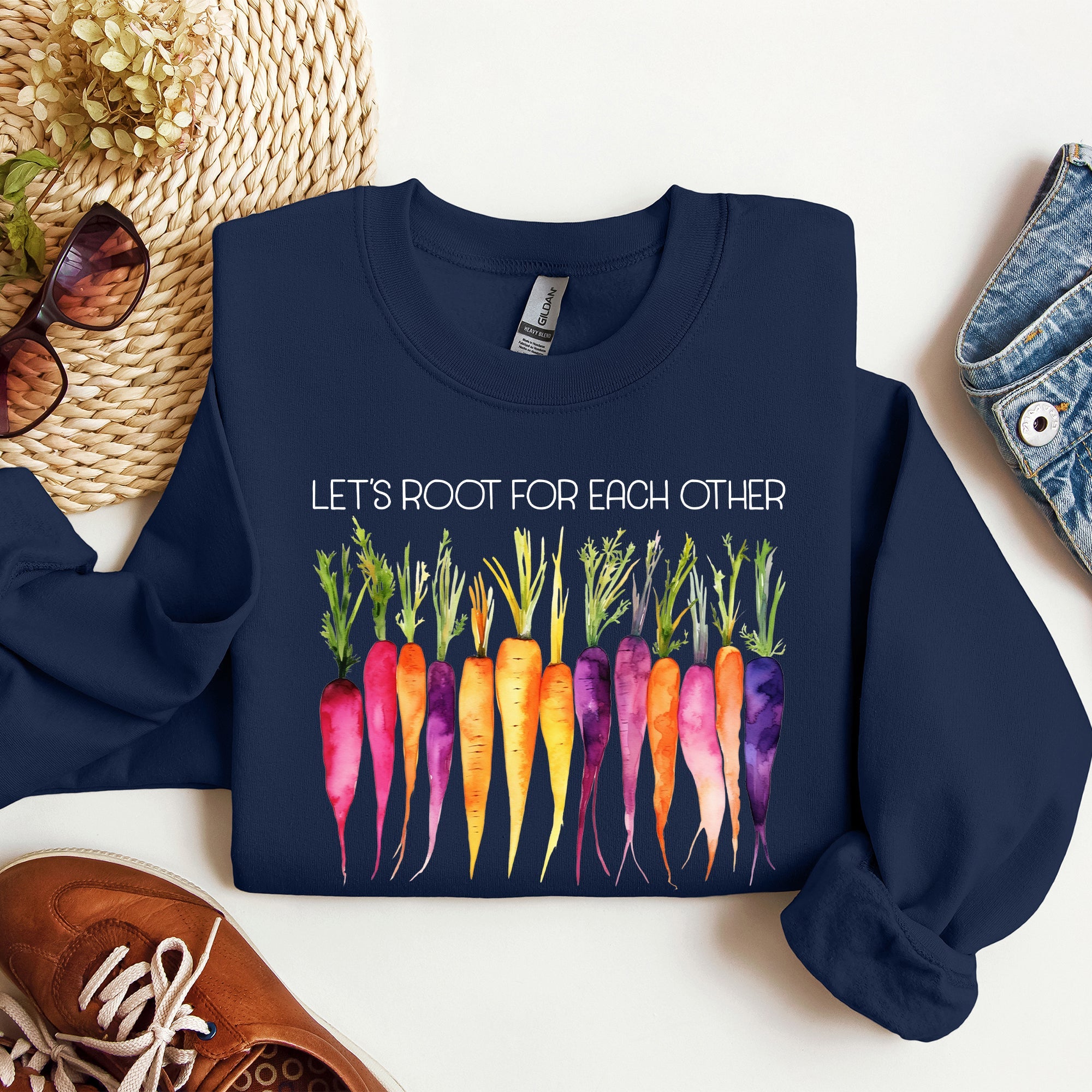 Let's Root For Each Other Gardening Positivity Plant Lovers Grow Good Vibes Together Sweatshirt