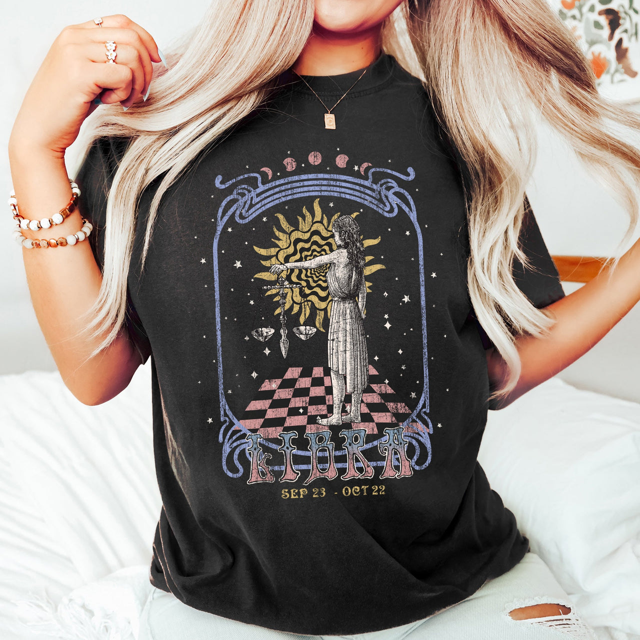 Libra Zodiac Horoscope Astrology Symbols And Constellations For Astrologers And Fashion Lovers Comfort Colors Tee