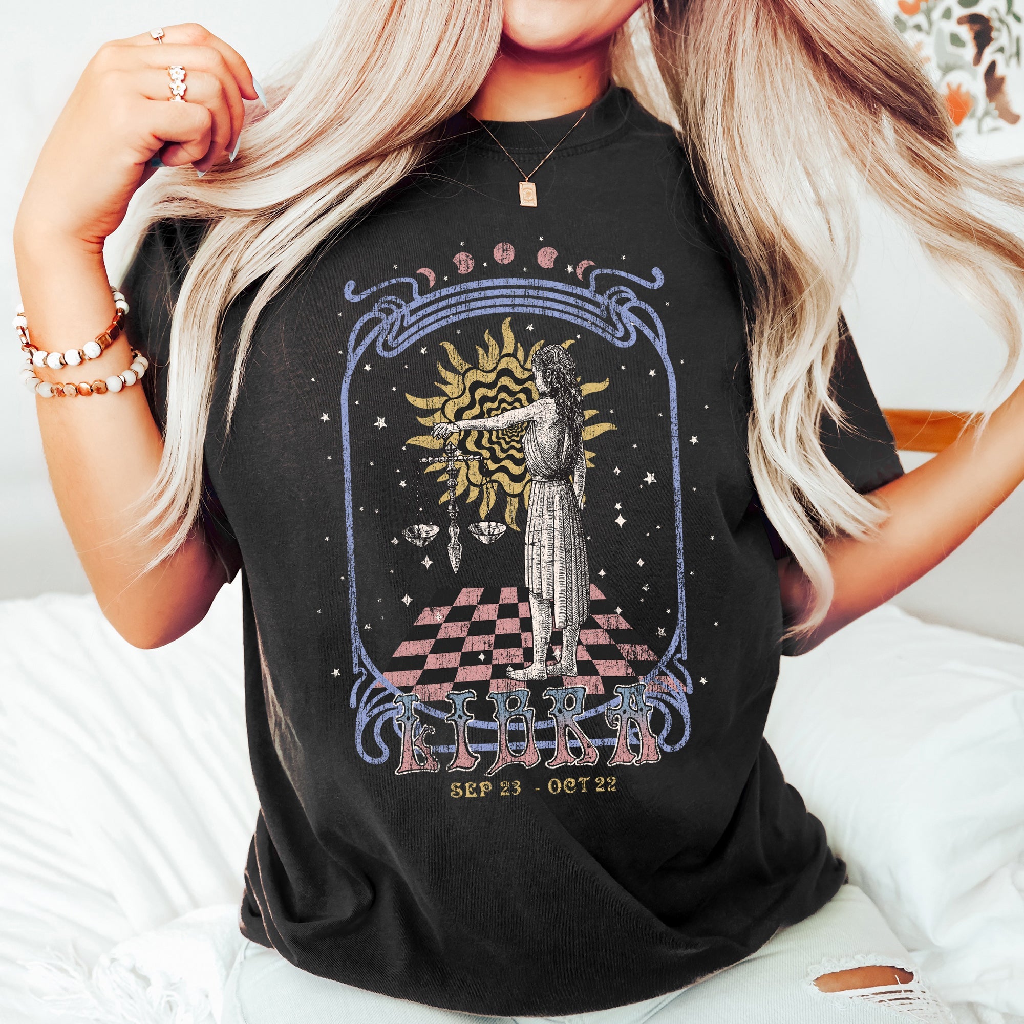 Libra Zodiac Horoscope Astrology Symbols And Constellations For Astrologers And Fashion Lovers Comfort Colors Tee