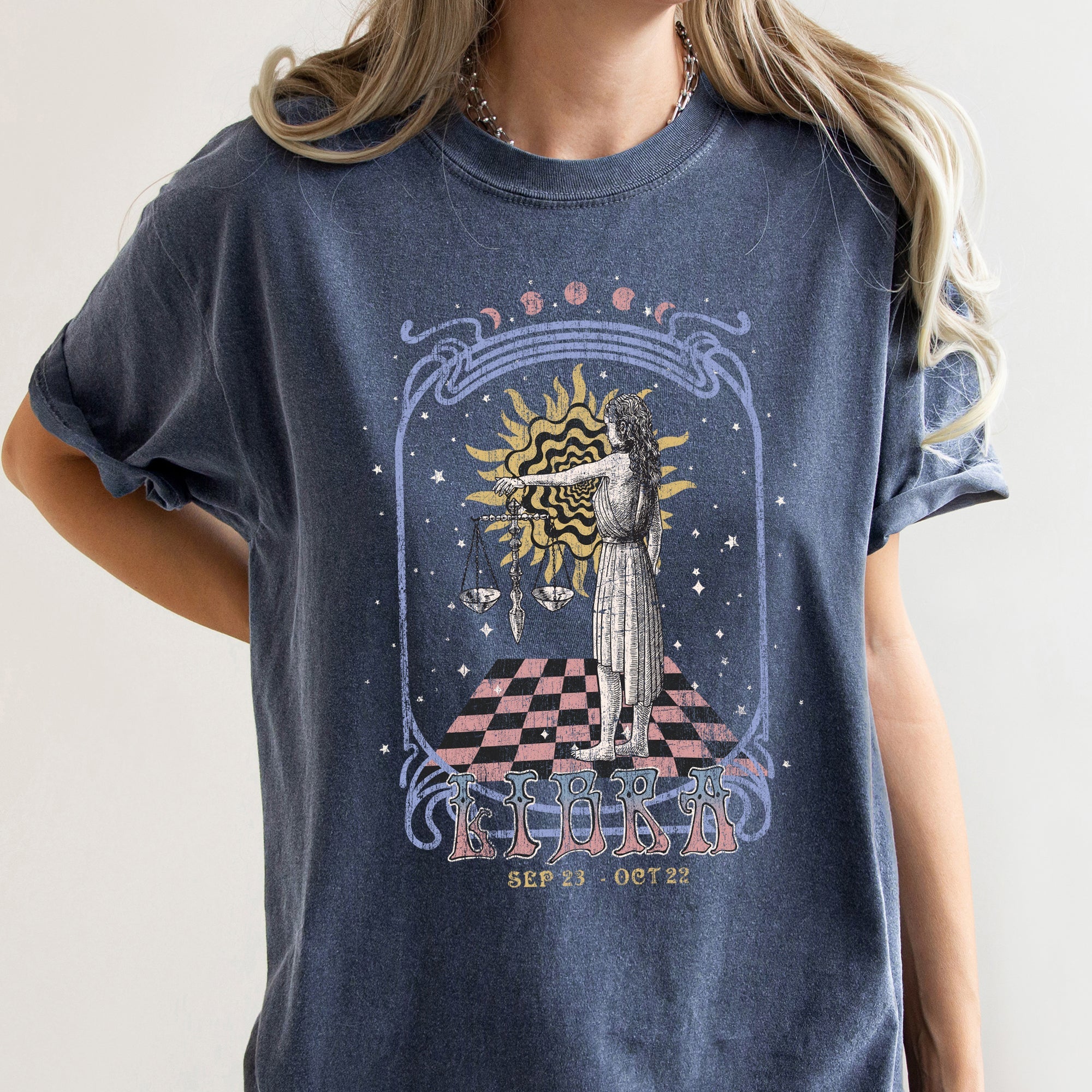 Libra Zodiac Horoscope Astrology Symbols And Constellations For Astrologers And Fashion Lovers Comfort Colors Tee