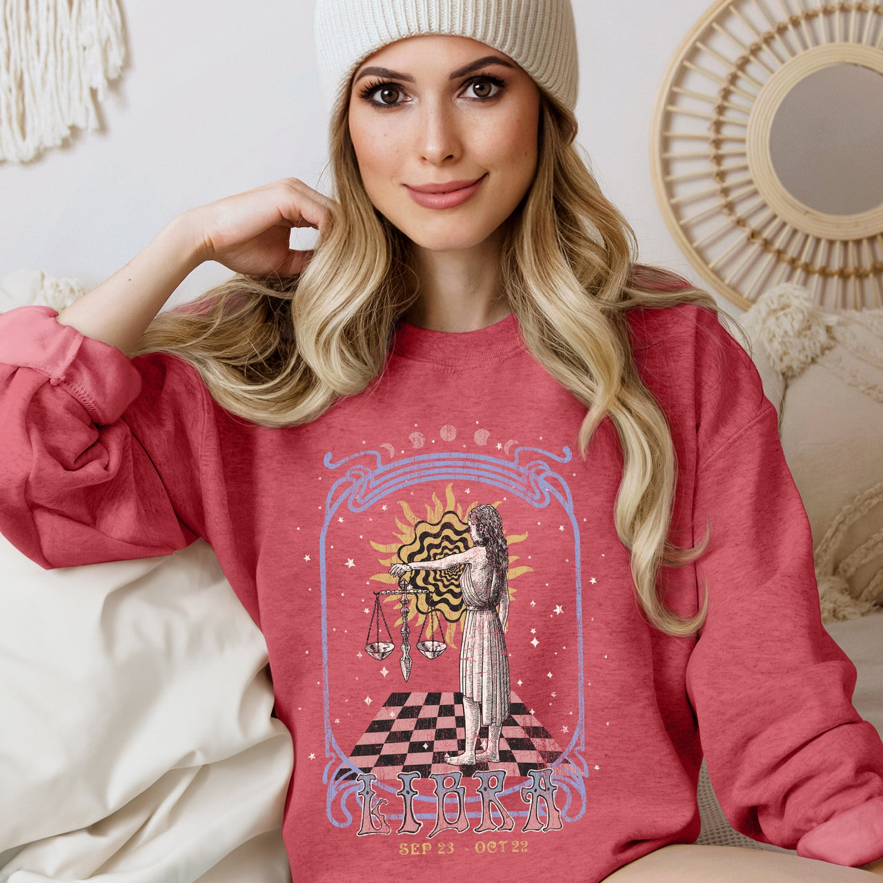 Libra Zodiac Astrology Horoscope Celestial Signs Artwork For Astrology Enthusiasts Sweatshirt