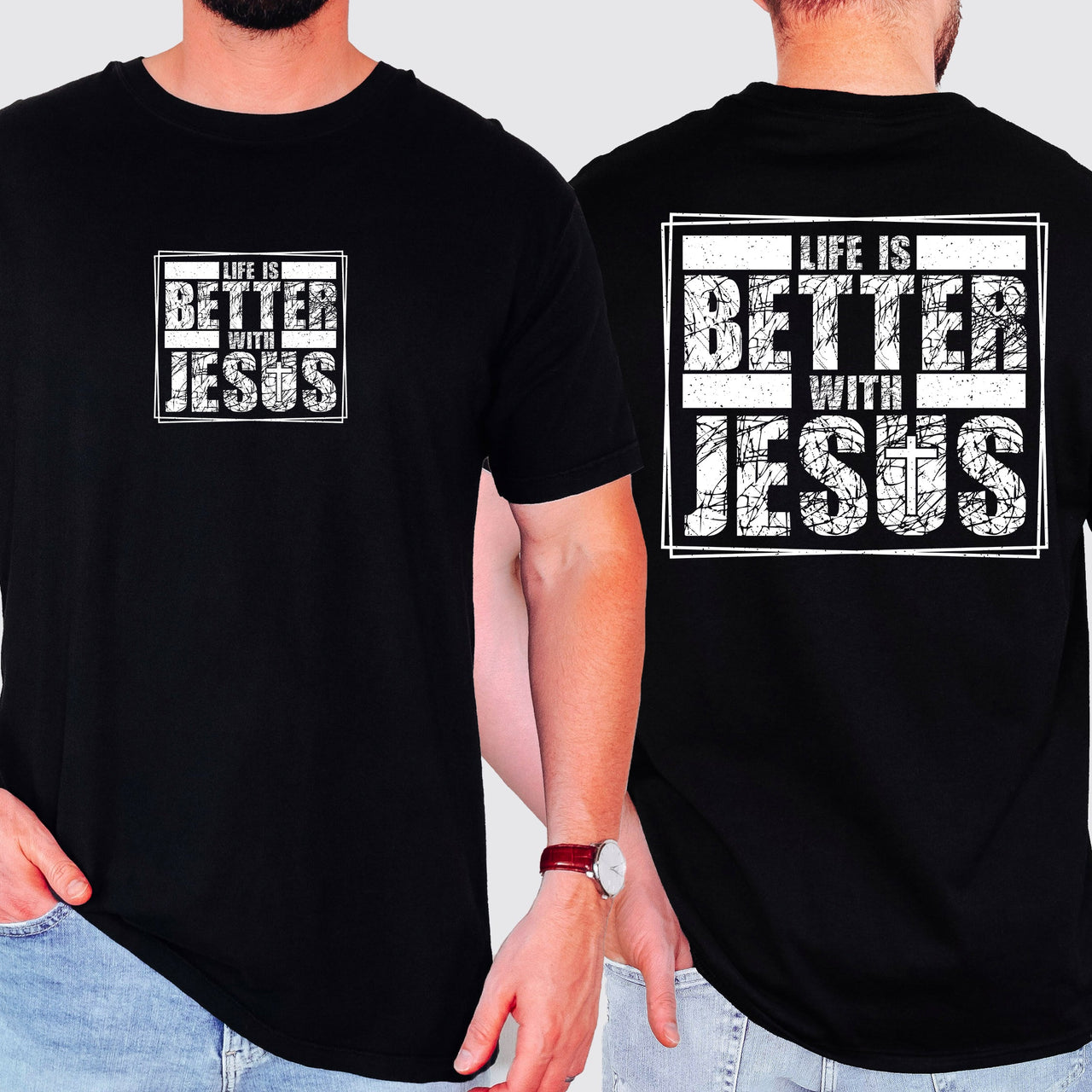 Life Is Better With Jesus Christian Gospel Faith Inspirational Comfort Colors Tee