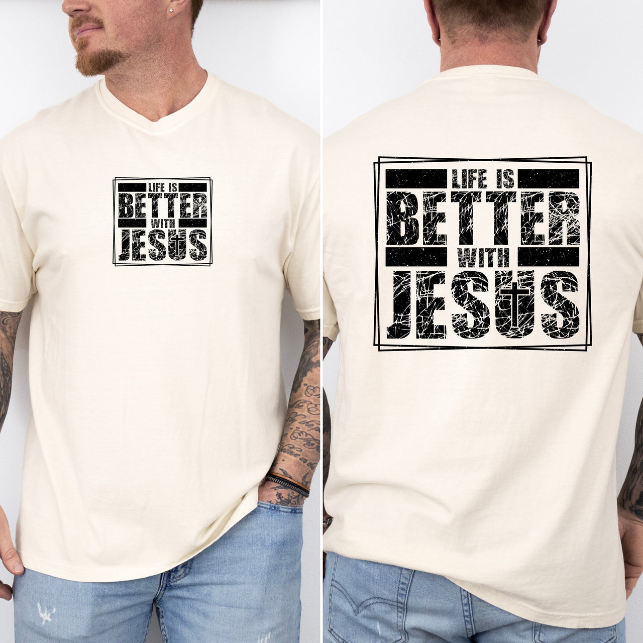 Life Is Better With Jesus Christian Gospel Faith Inspirational Comfort Colors Tee