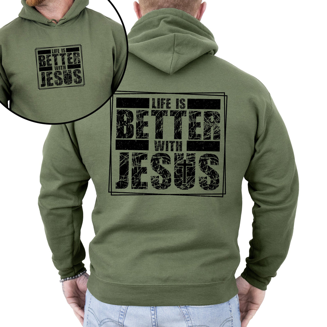 Life Is Better With Jesus Christian Gospel Faith Inspirational Message Hoodie For Believers Daily Wear