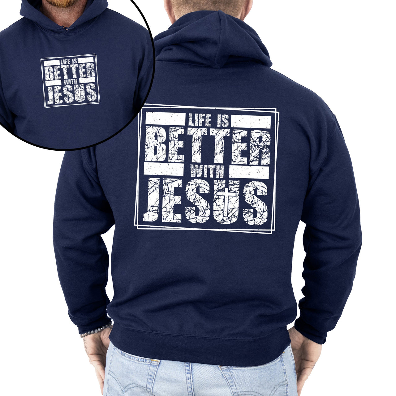 Life Is Better With Jesus Christian Gospel Faith Inspirational Message Hoodie For Believers Daily Wear