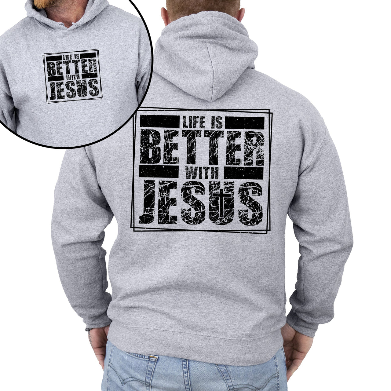 Life Is Better With Jesus Christian Gospel Faith Inspirational Message Hoodie For Believers Daily Wear