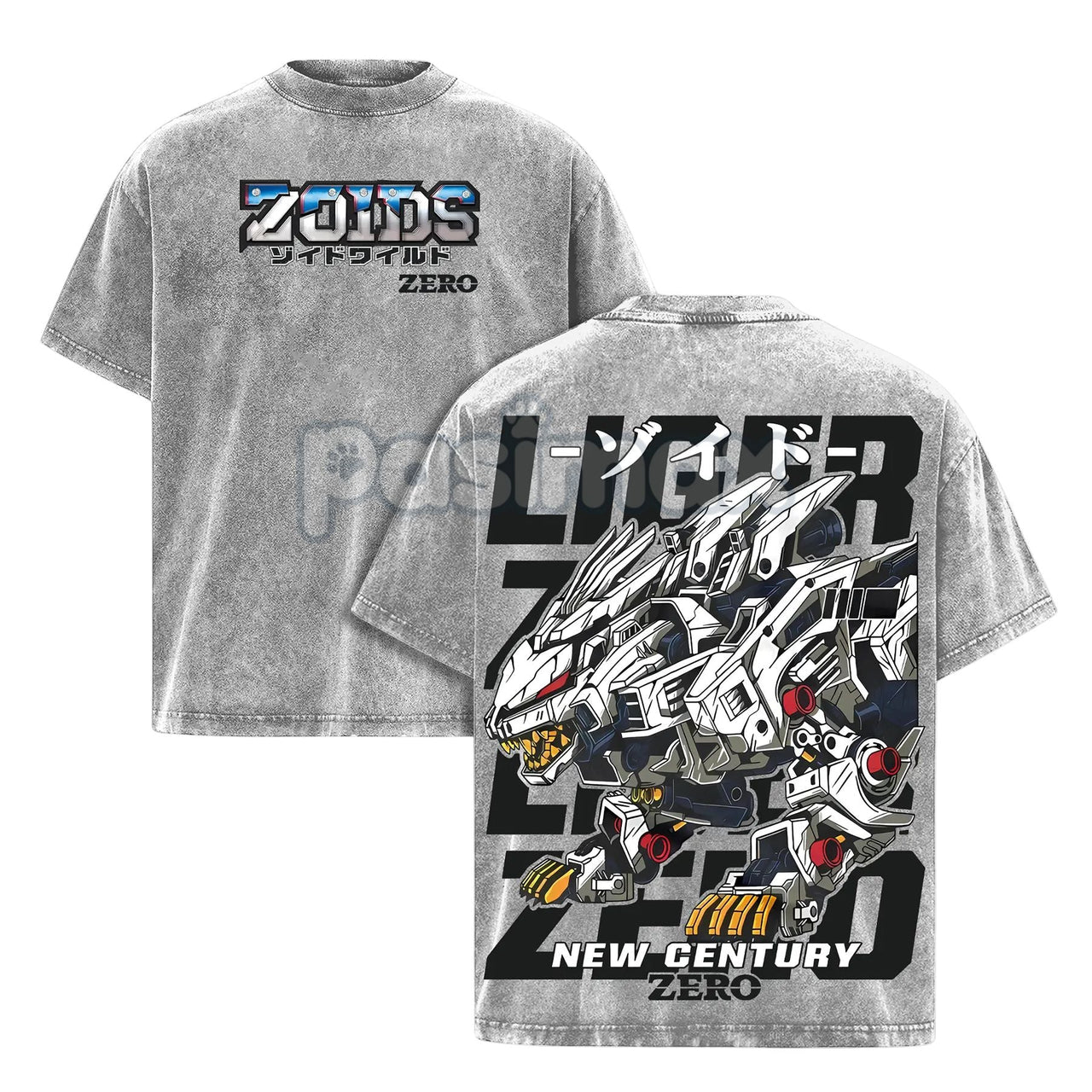 Liger Zero Zoids New Century Zero T-Shirt – Oversized Washed Vintage Anime Tee