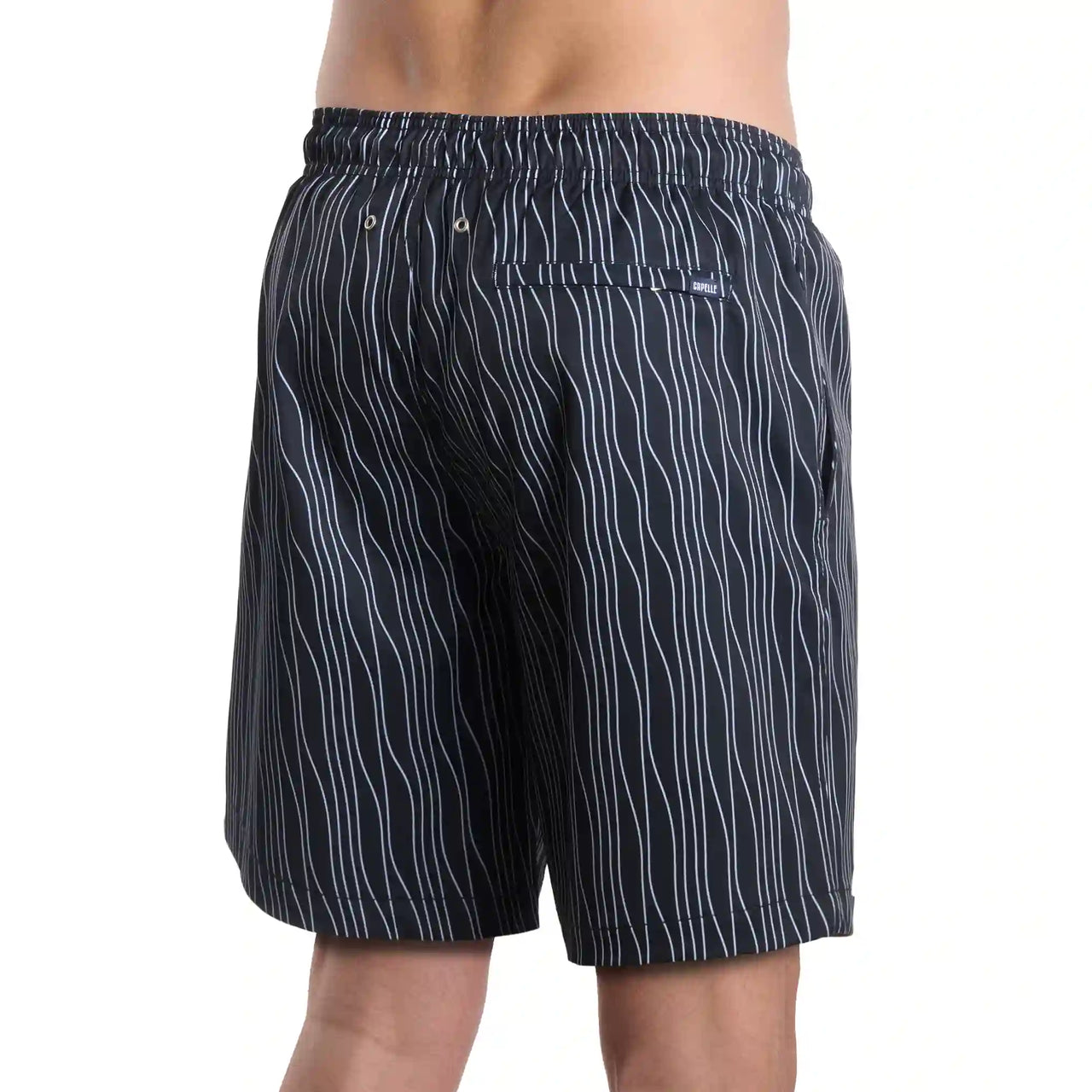 Men’s Premium Compression-Lined Hybrid Shorts – Linear Drift-Storm and Fog