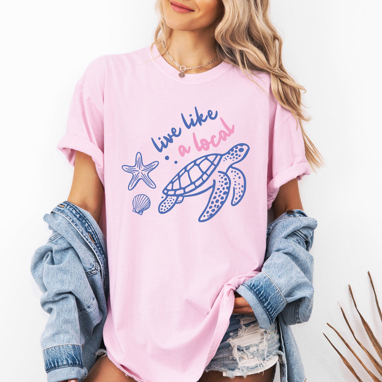 Live Like A Local Beach Sea Turtle Summer Ocean Sea Aloha Vibes Coastal Style Edition Comfort Colors Tee