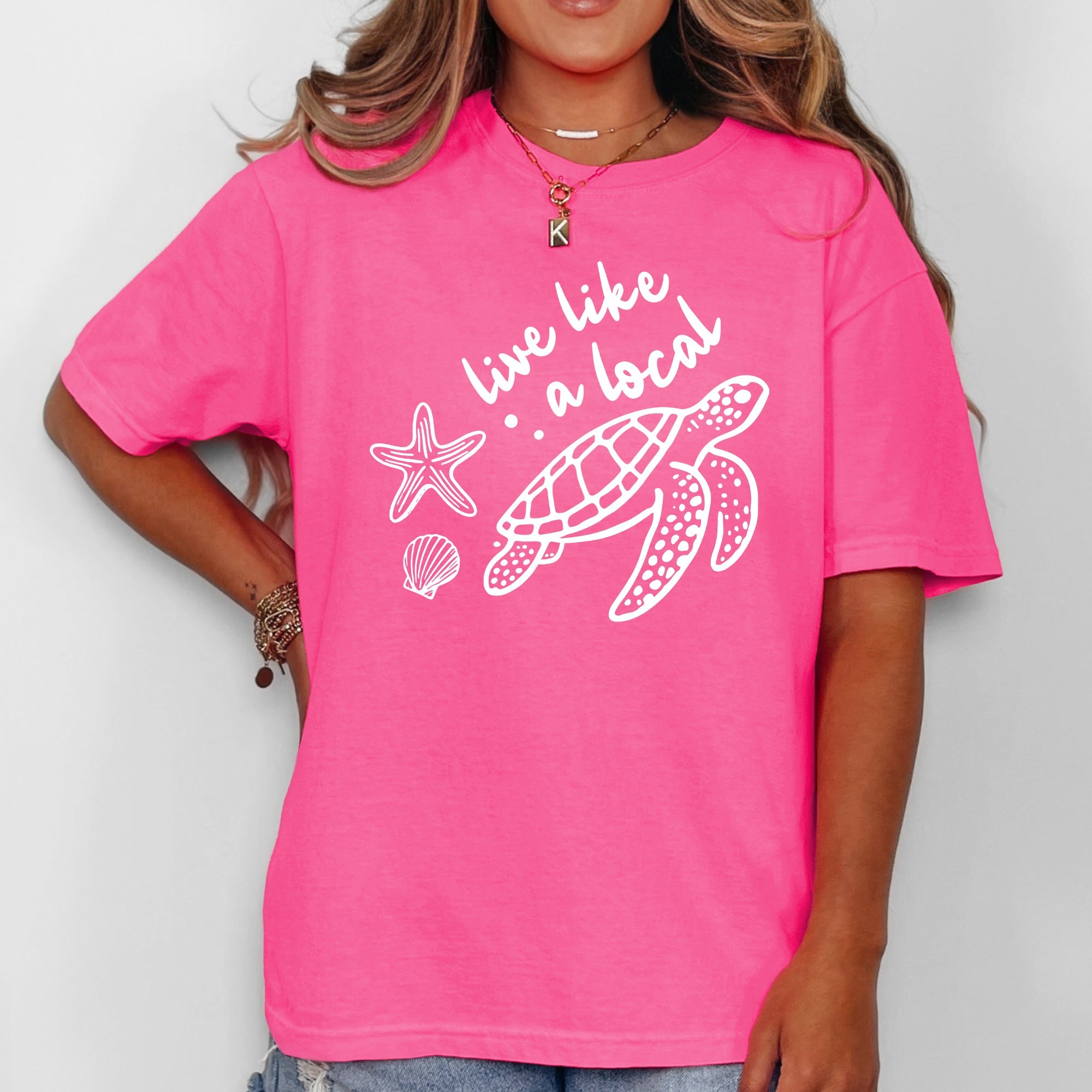 Live Like A Local Beach Sea Turtle Summer Ocean Sea Aloha Vibes Coastal Style Edition Comfort Colors Tee