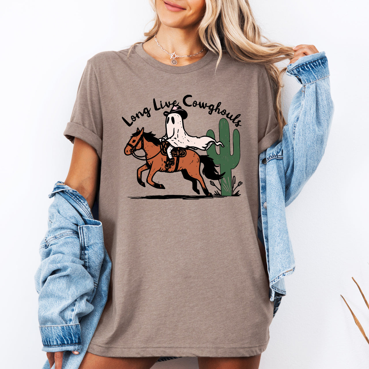 Long Live Cowghouls Cowgirls Western Halloween Spooky Cowgirl Parade Festival Graphic Tee