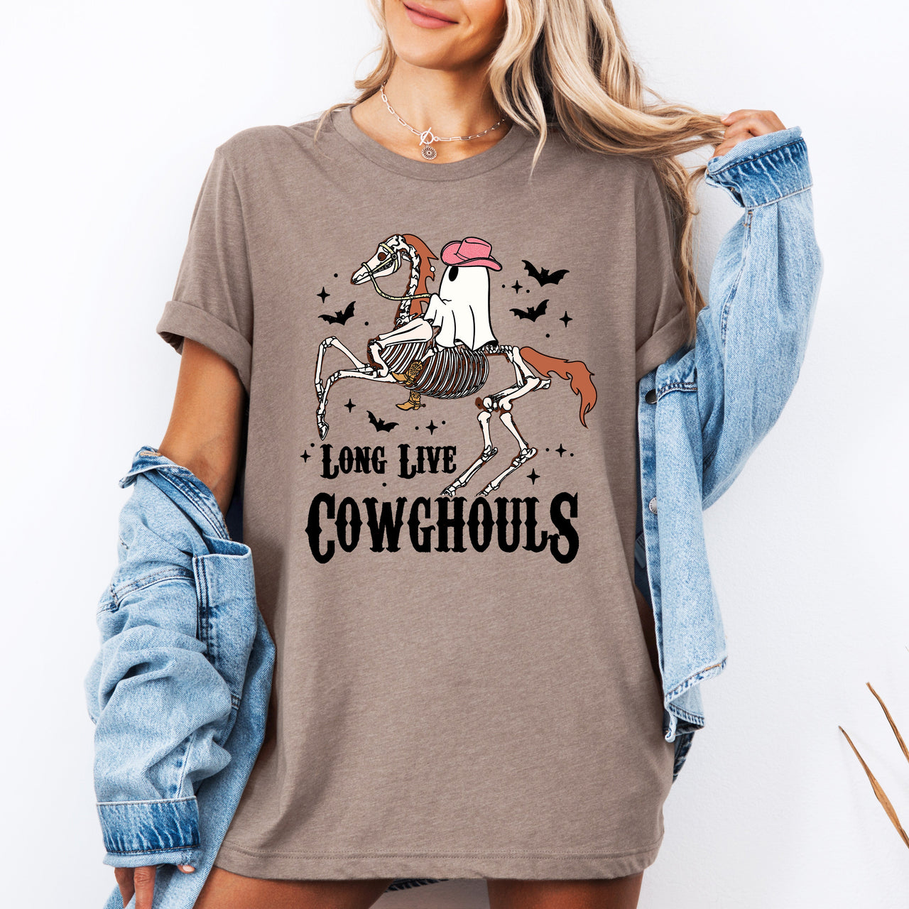 Long Live Cowghouls Halloween Skeleton Ghost Horse Masquerade Edition Graphic Tee