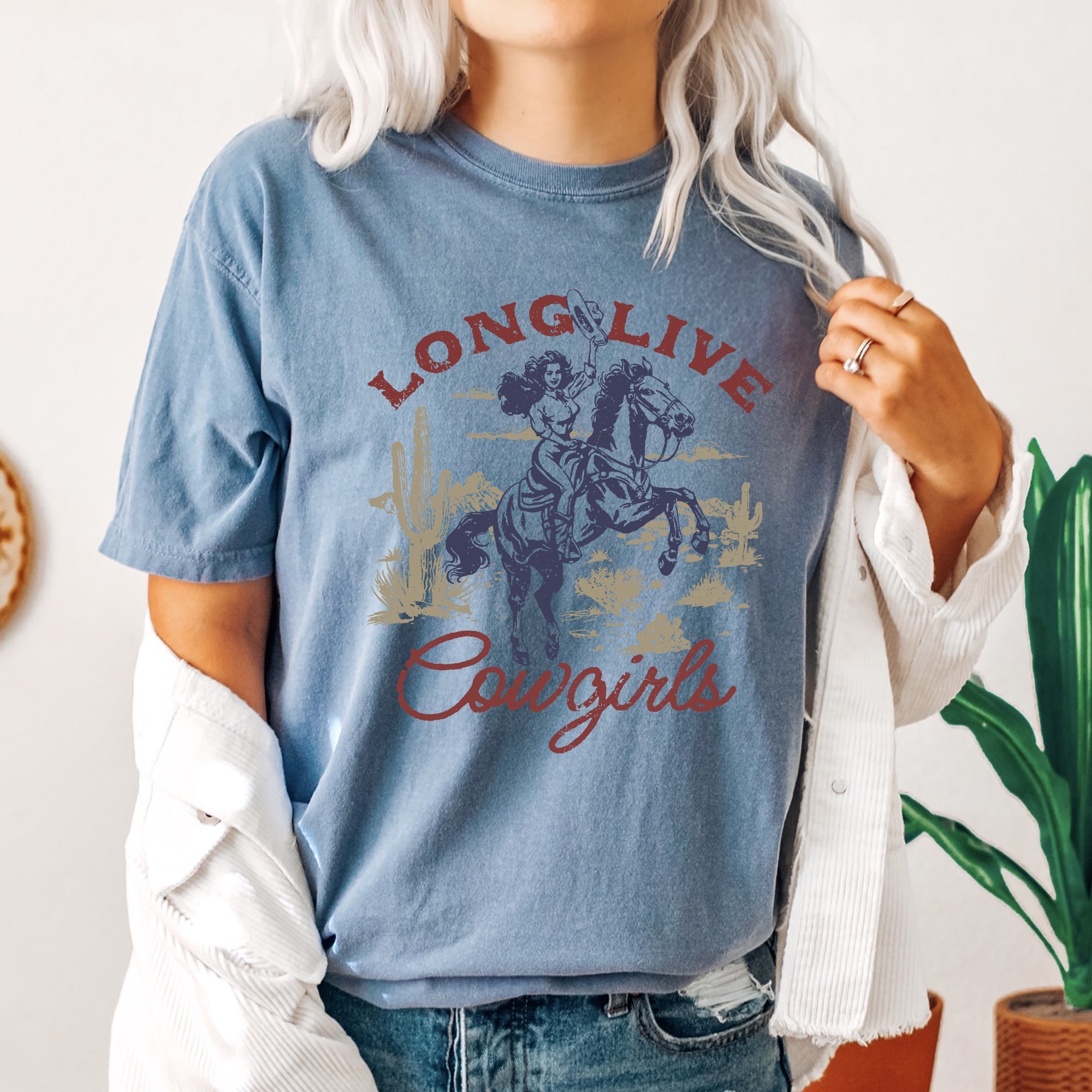 Long Live Cowgirls, Horse, Cowboy, Western, Country Rodeo Spirit Comfort Colors Tee