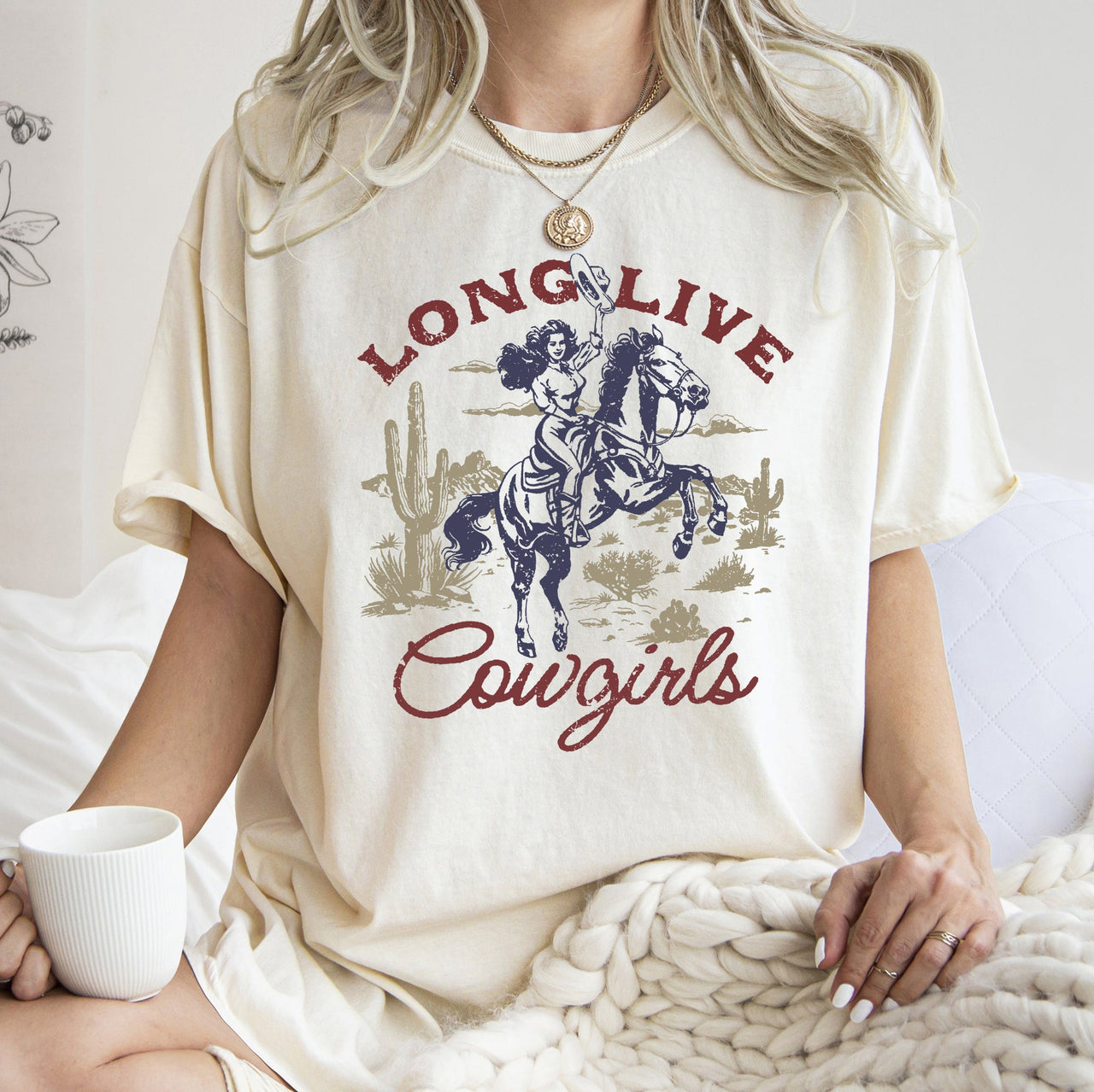 Long Live Cowgirls, Horse, Cowboy, Western, Country Rodeo Spirit Comfort Colors Tee