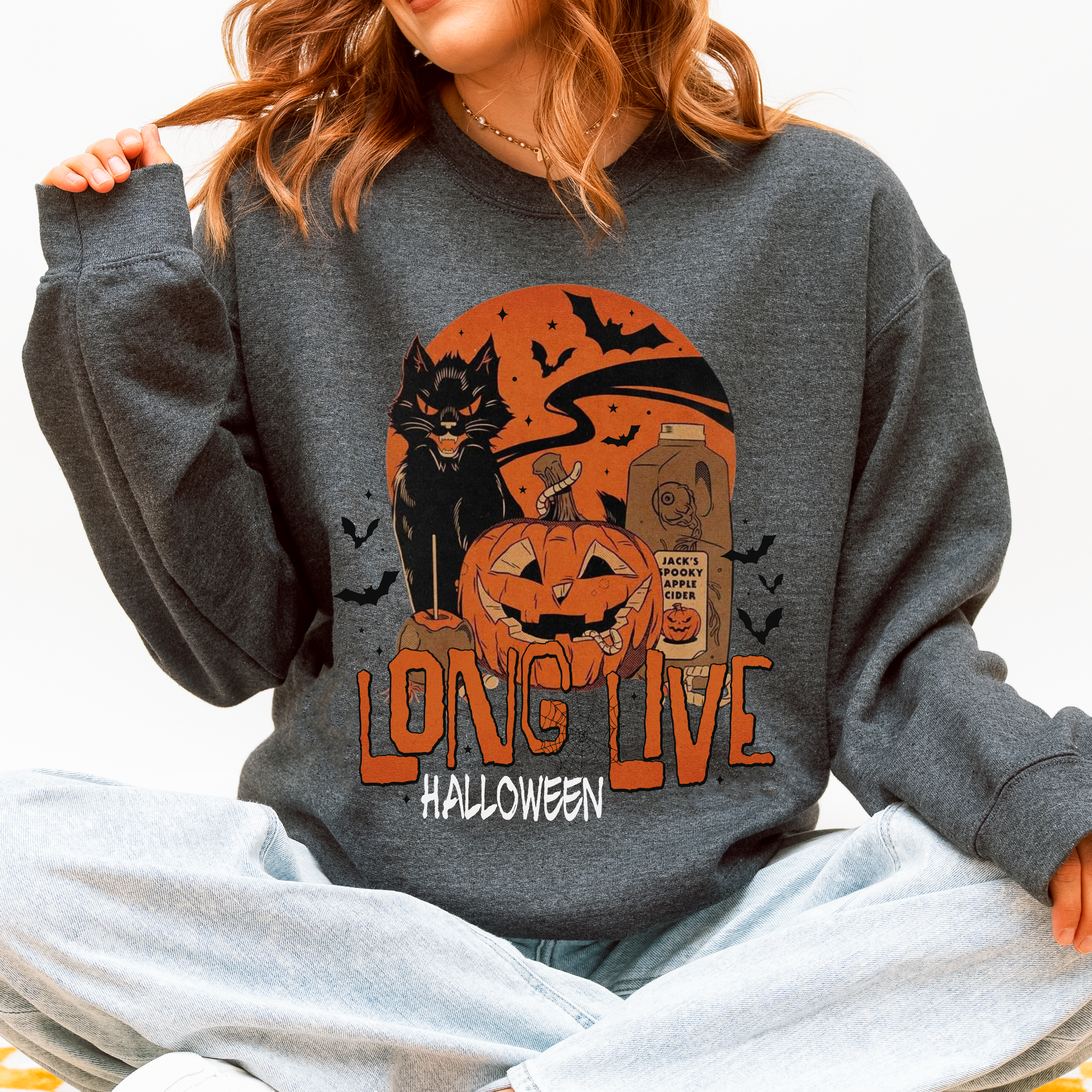 Long Live Halloween Retro Classic Vintage Graphic Cozy Fleece Limited Edition Sweatshirt