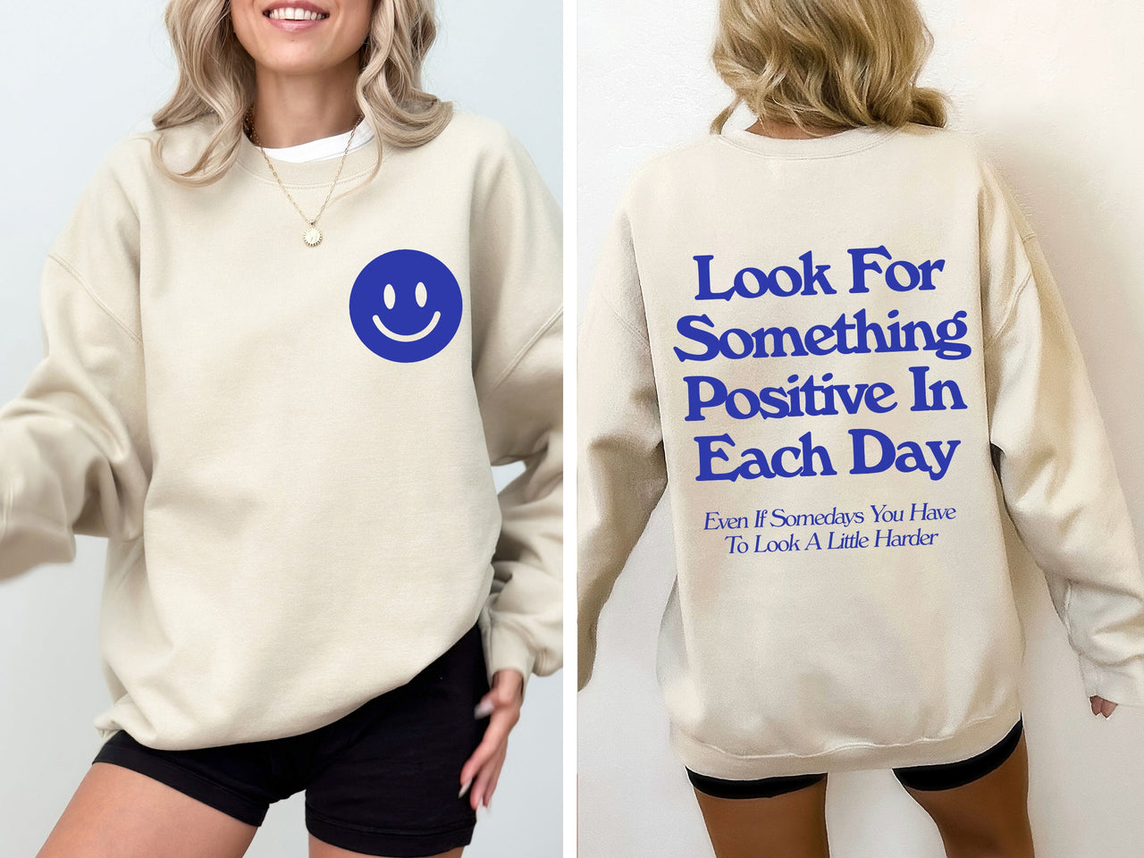 Look For Something Positive Pocket Print Self Love Self Care Daily Inspiration Sweatshirt