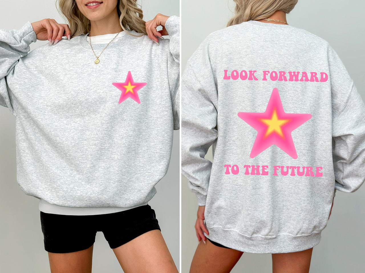 Look Forward To The Future Retro Aesthetic Y2K Graphic Design Inspired Sweatshirt