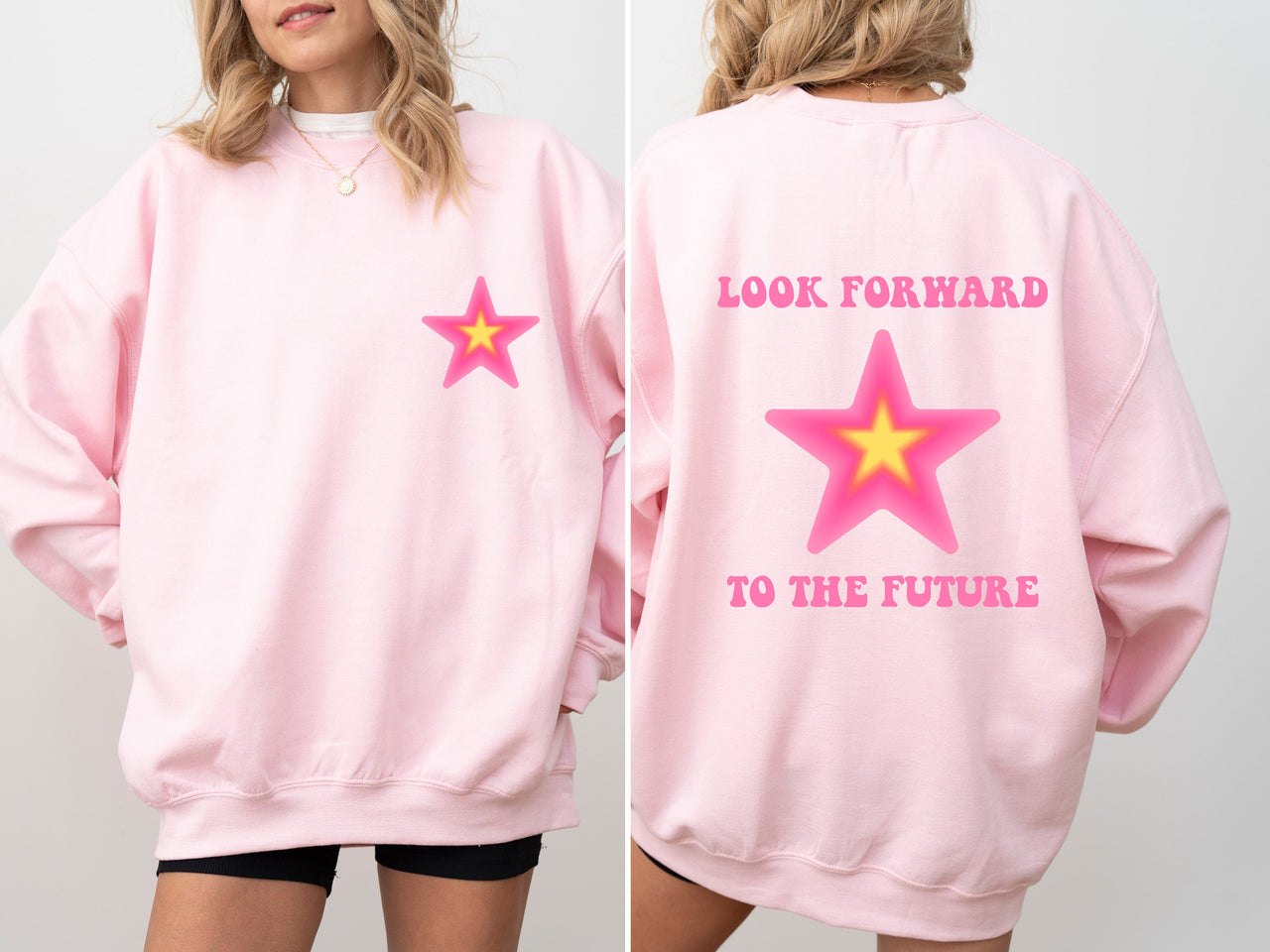 Look Forward To The Future Retro Aesthetic Y2K Graphic Design Inspired Sweatshirt