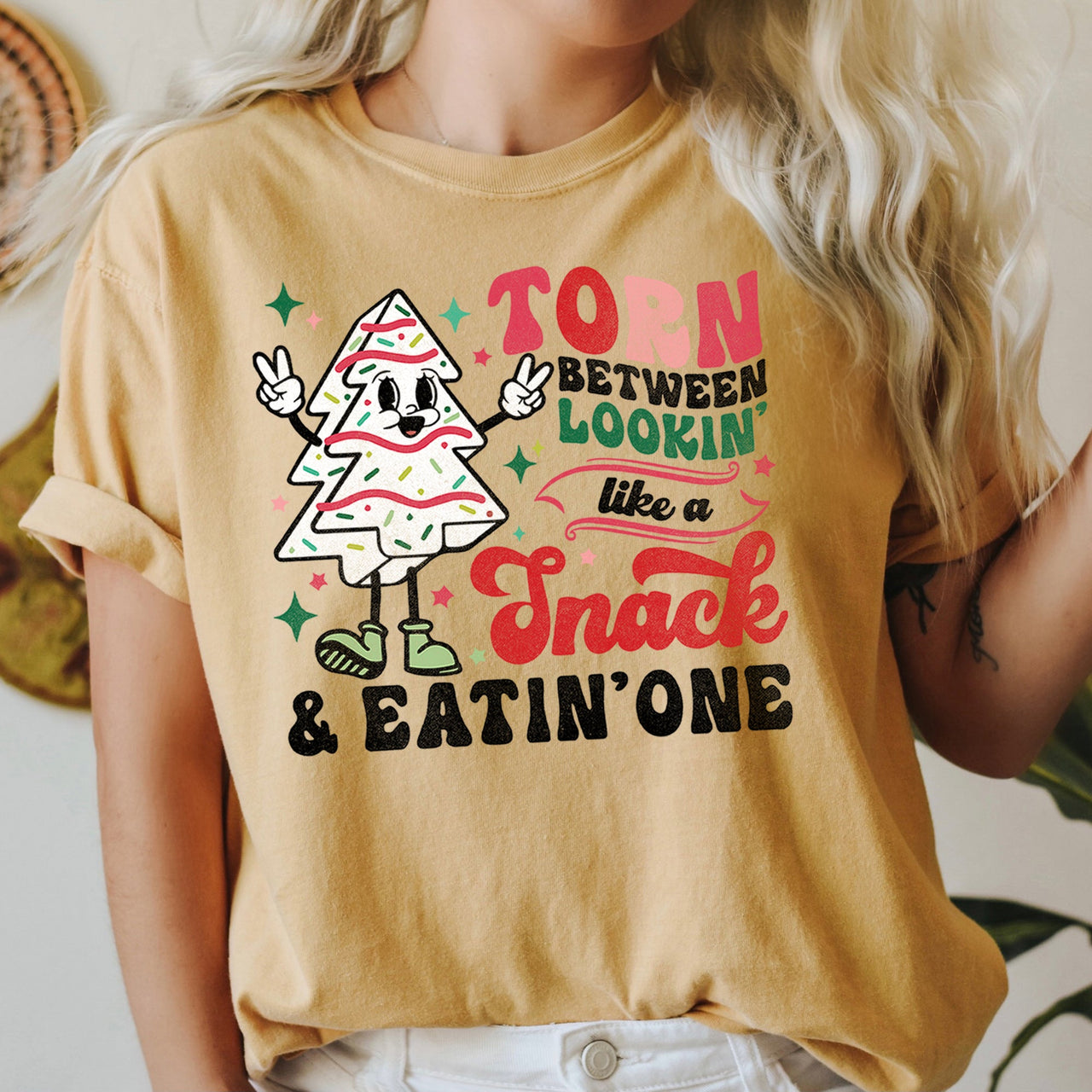 Looking Like A Snack Christmas Tree Cake Little Debbie Inspired Comfort Colors Tee