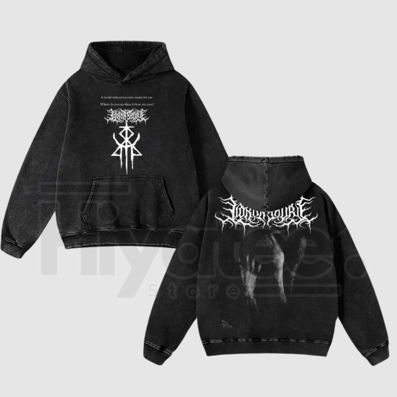 Lorna Shore Pain Remains Hoodie – Dancing Like Flames Vintage Washed Heavy Metal Streetwear