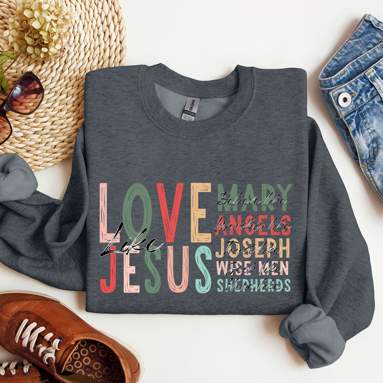 Love Like Jesus Christmas Christian Gospel Faith Religious Expression Sweatshirt