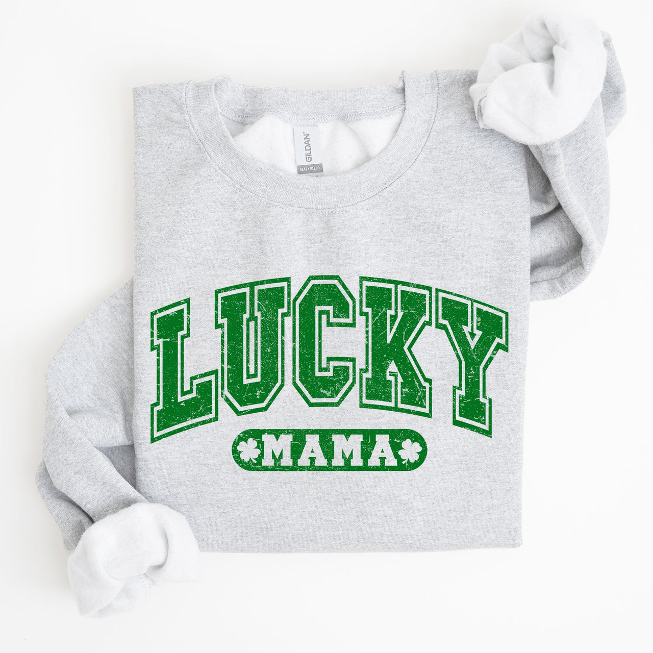Lucky Mama Retro St Patrick's Day Irish Luck Graphic Vintage Cozy Festive Sweatshirt