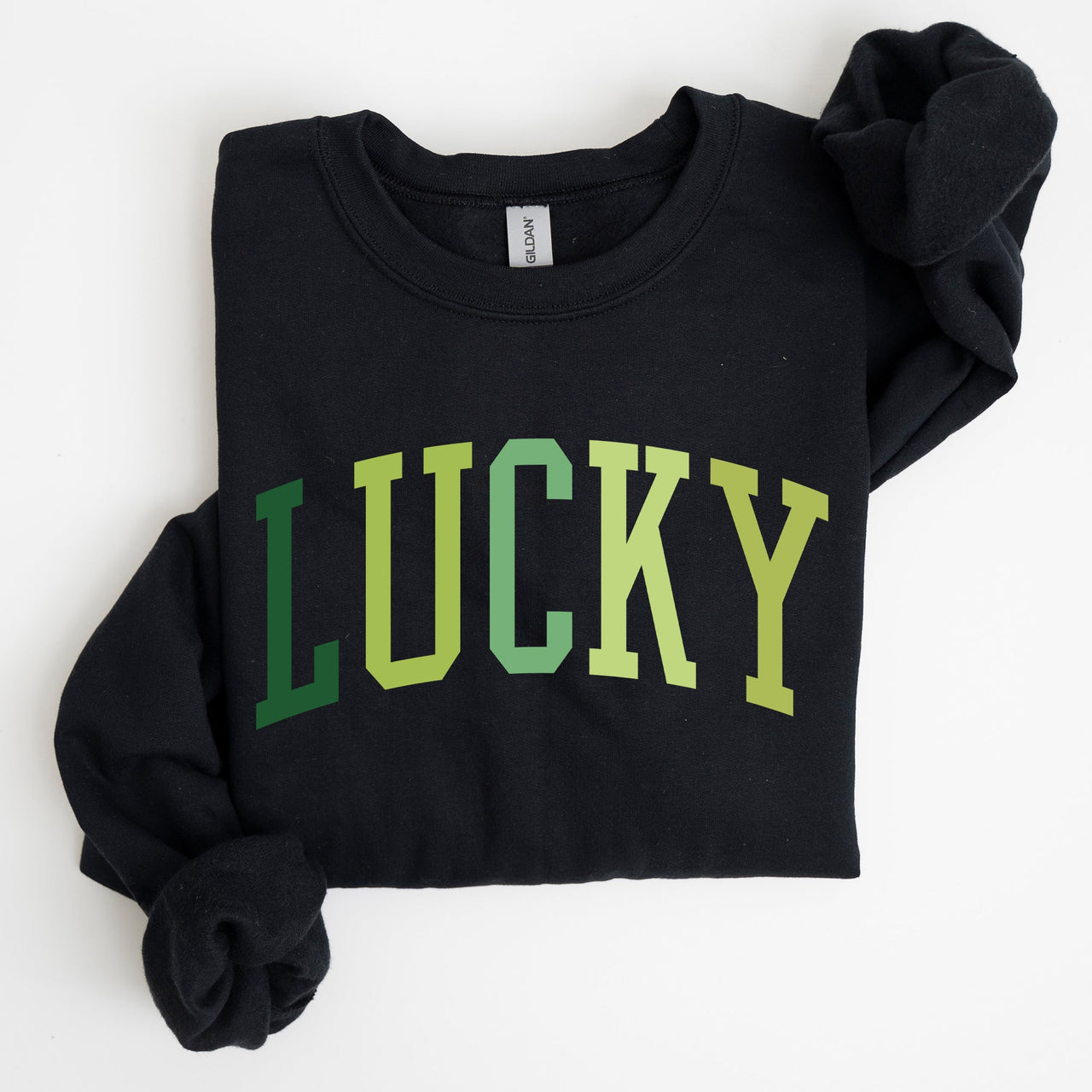 Lucky Collegiate St Patrick's Day Shamrock Celebration Graphic Print Edition Sweatshirt