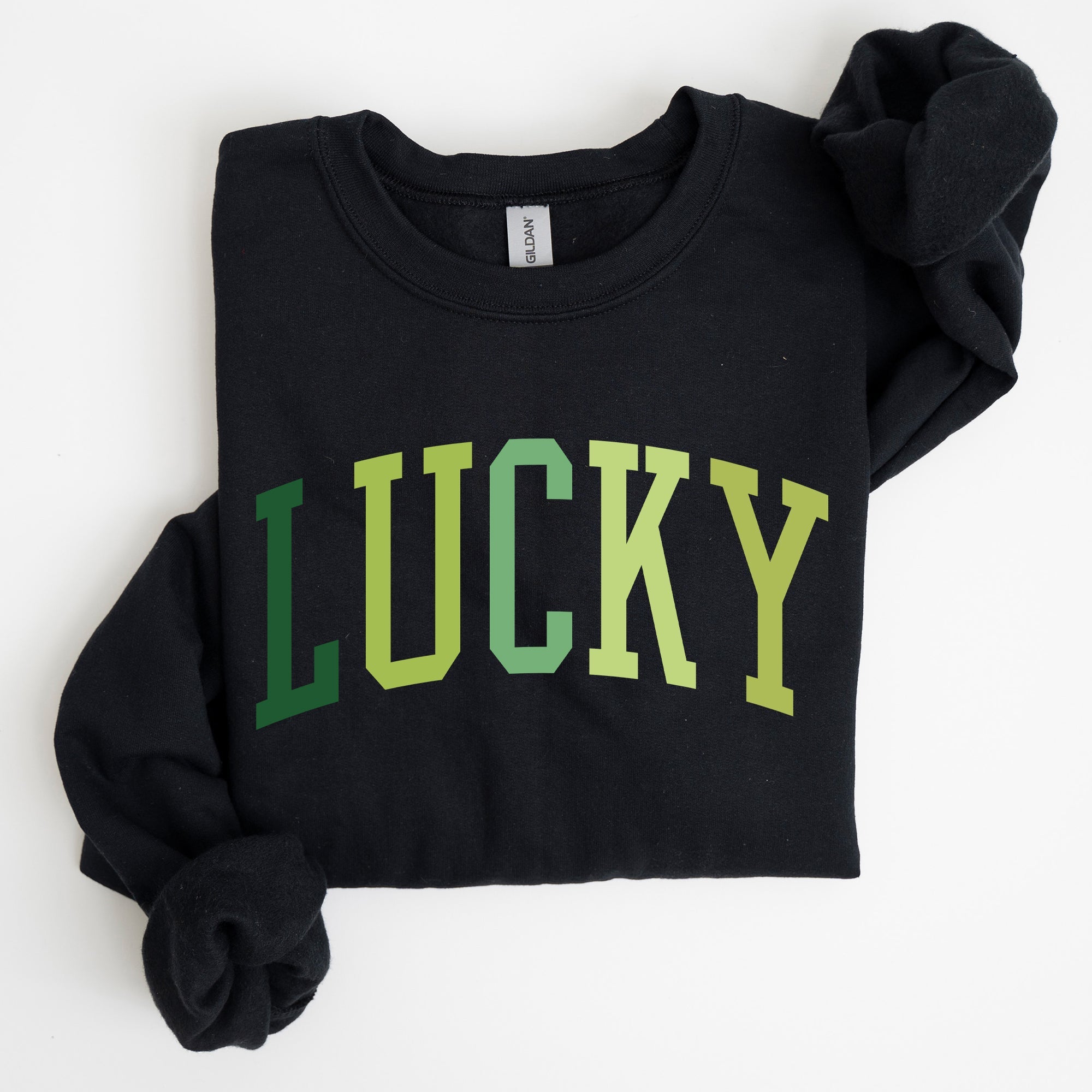 Lucky Collegiate St Patrick's Day Shamrock Celebration Graphic Print Edition Sweatshirt