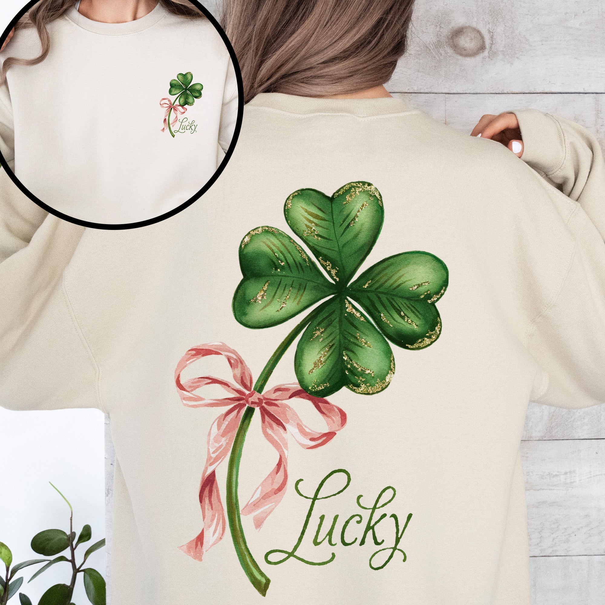 Lucky Coquette St Patrick's Day Shamrock Clover Leprechaun Celebration Sweatshirt