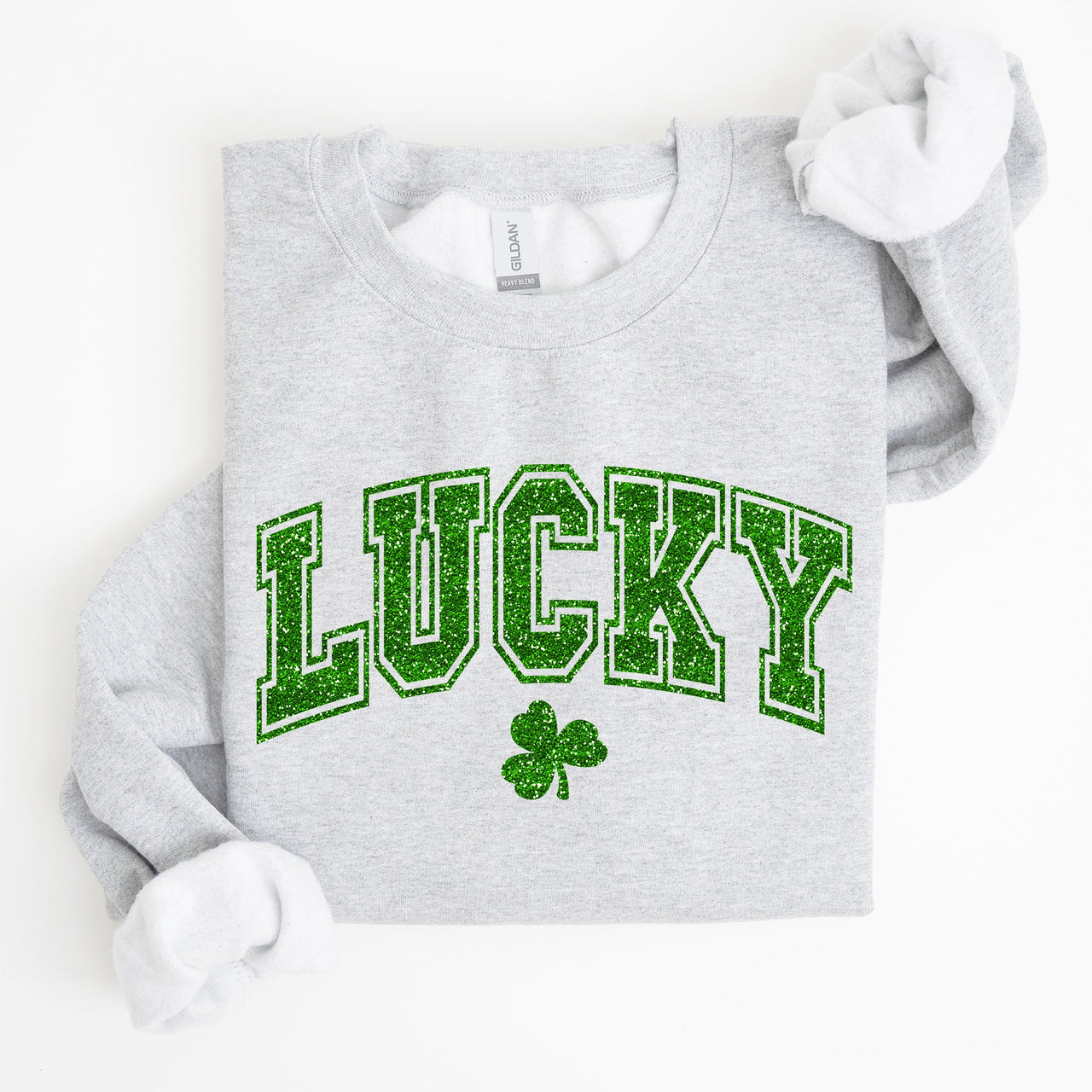 Lucky Glitter Shamrock St Patrick's Day Festive Glitter Pattern Cozy Limited Edition Sweatshirt