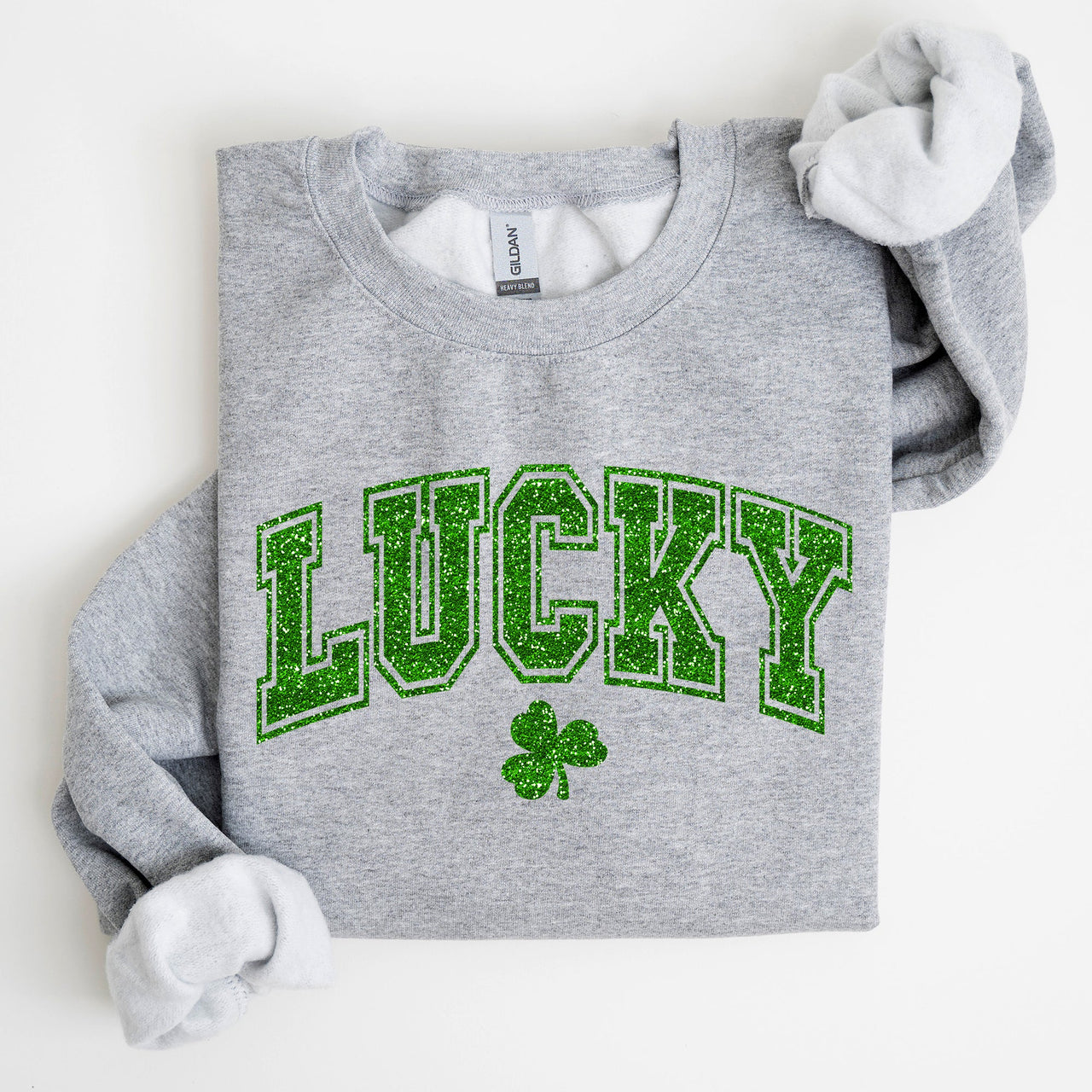 Lucky Glitter Shamrock St Patrick's Day Festive Glitter Pattern Cozy Limited Edition Sweatshirt