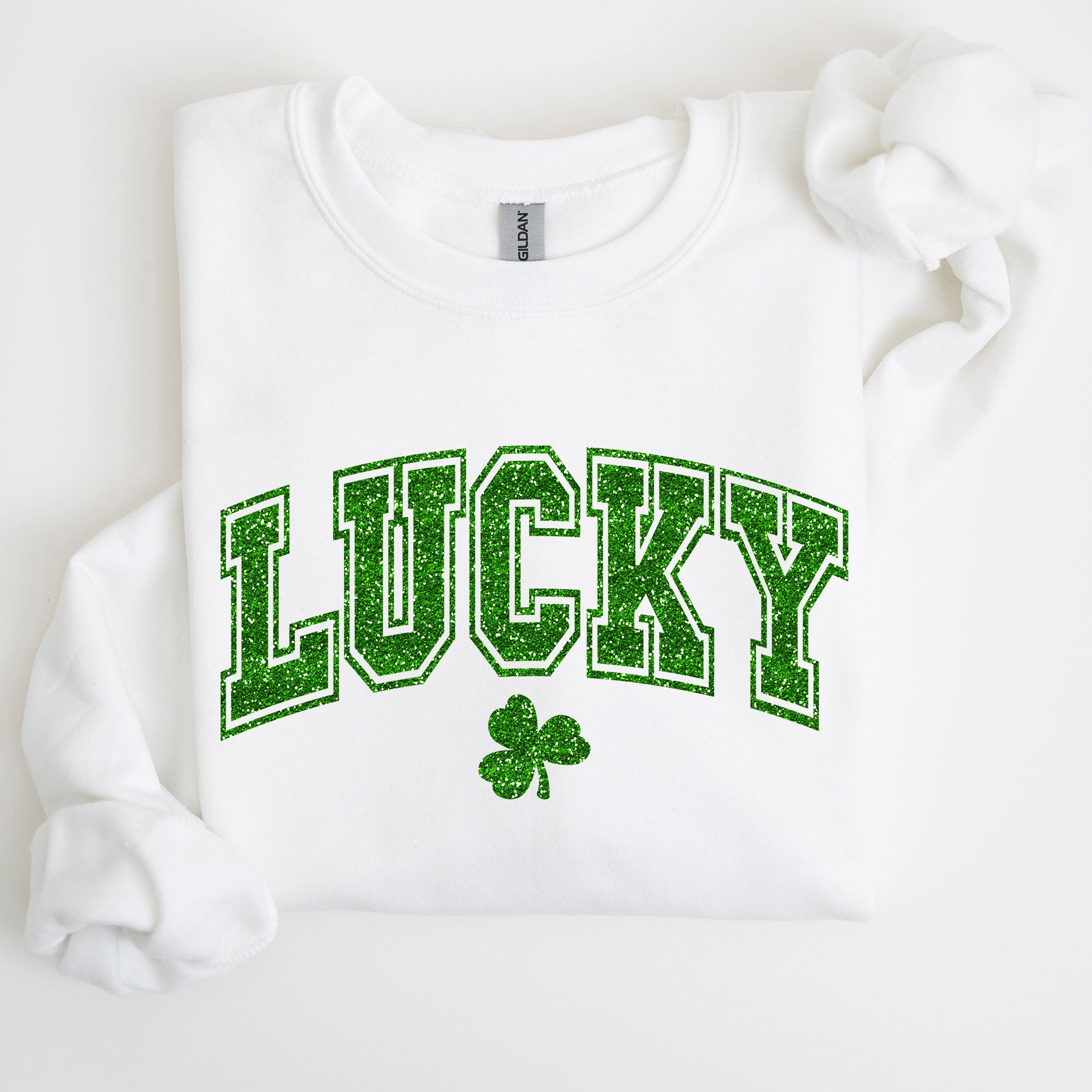 Lucky Glitter Shamrock St Patrick's Day Festive Glitter Pattern Cozy Limited Edition Sweatshirt