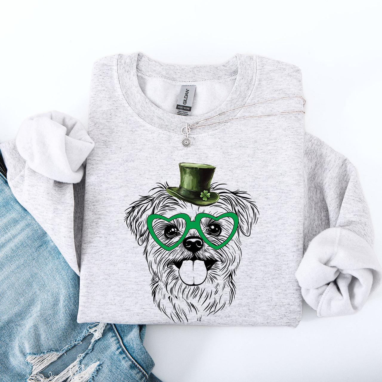 Maltese Adorable Dog St Patrick's Day Lucky Irish Celebration Design For Dog Lovers Sweatshirt